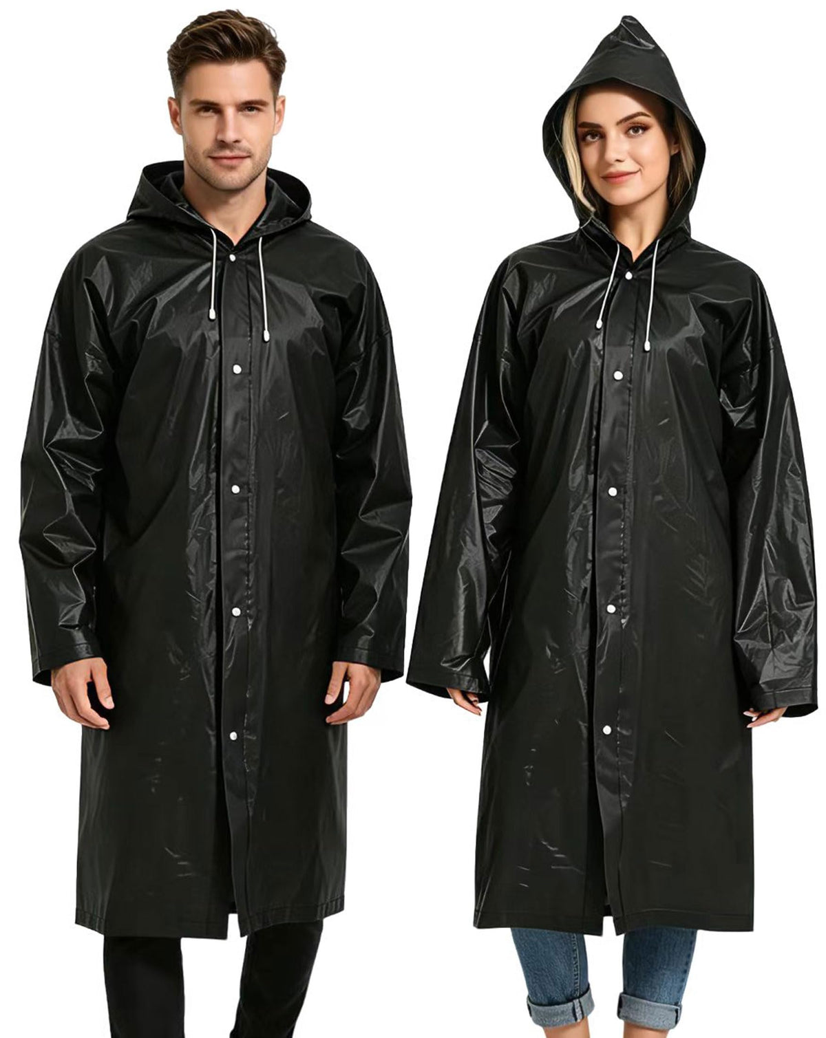 Rain Ponchos for Adults Reusable Raincoats Survival Heavy Duty Military Impermeable 2 Packs Rain Coat…