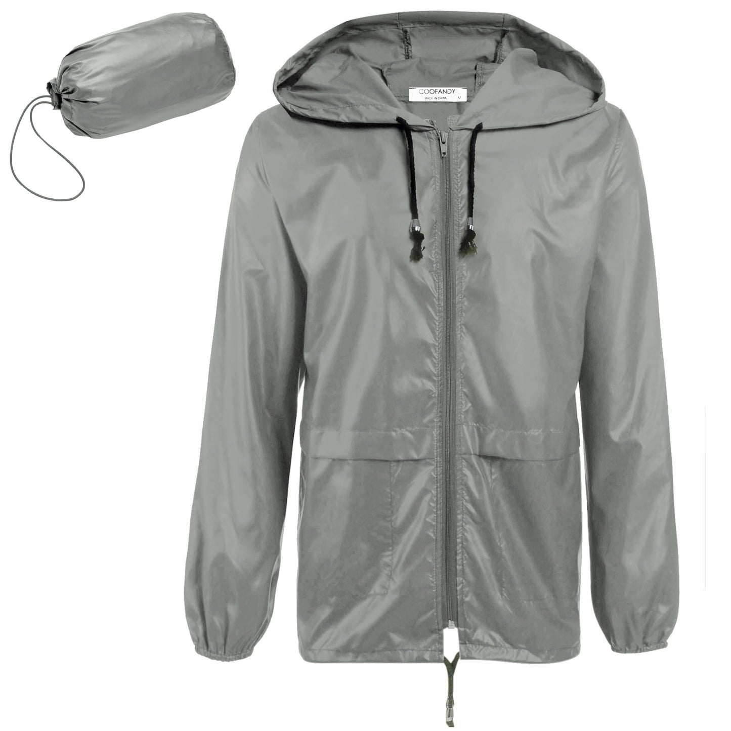 COOFANDY Mens Packable Rain Jacket Lightweight Waterproof Raincoat with Hood Outdoor Rain Gear Travel Hiking Cycling