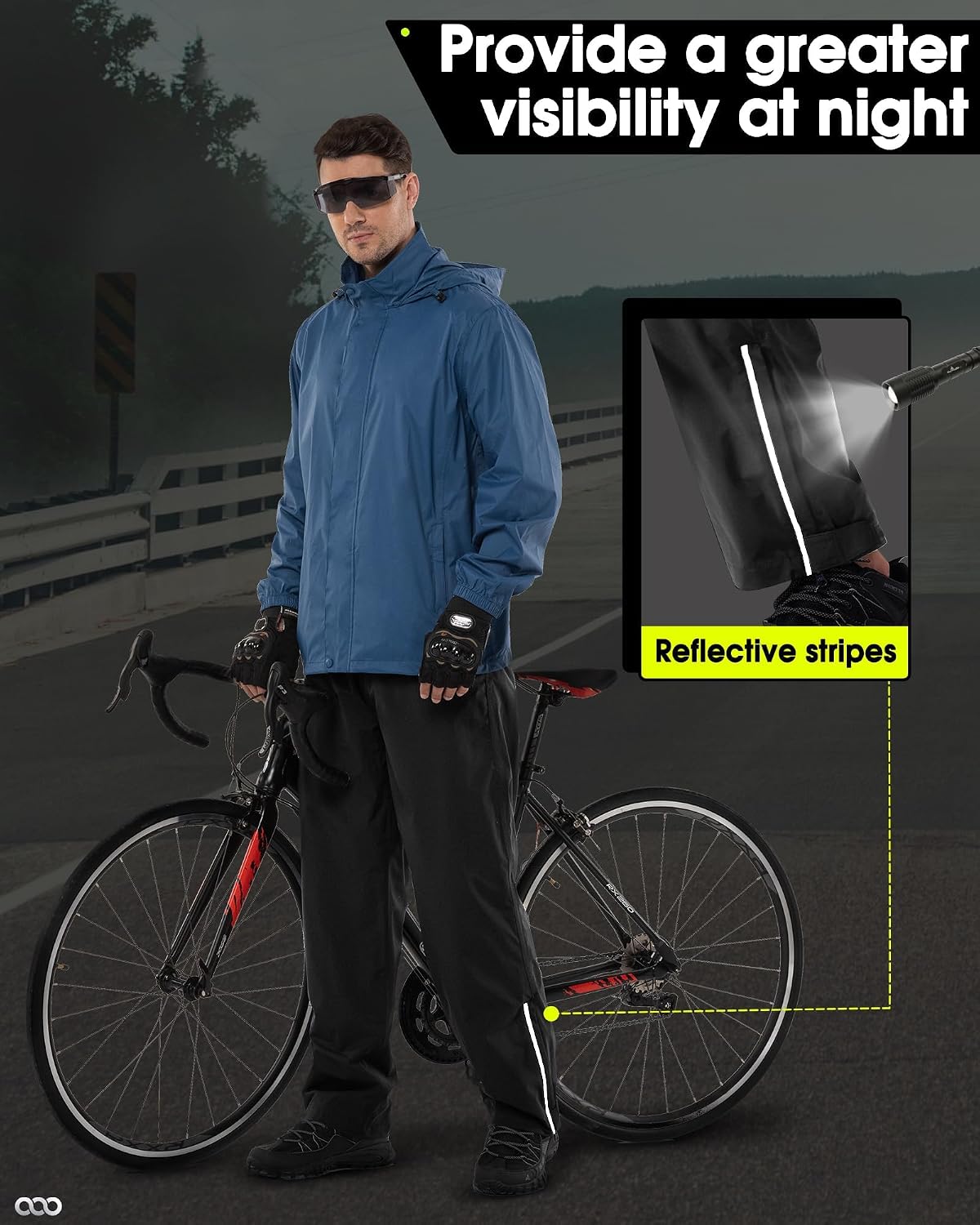33,000ft Men's Rain Pants Waterproof Lightweight Outdoor Rain Over Pants