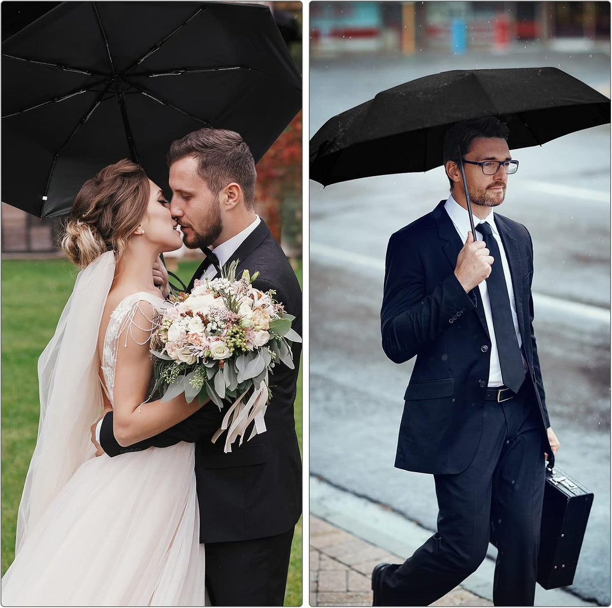 Jexine Windproof Travel Umbrella Compact Small