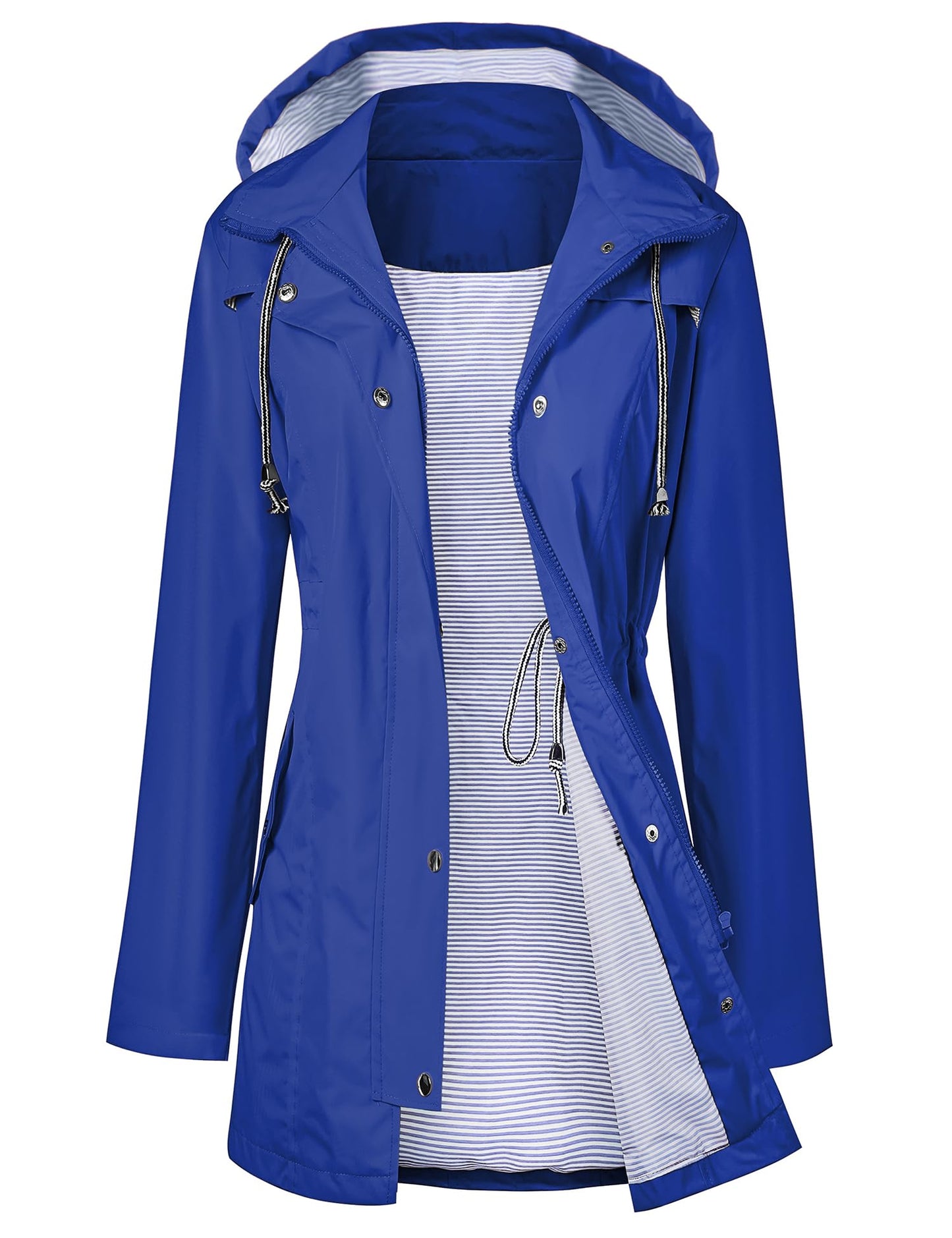 LOMON Raincoat Women Waterproof Long Hooded Trench Coats Lined Windbreaker Travel Jacket S-XXL