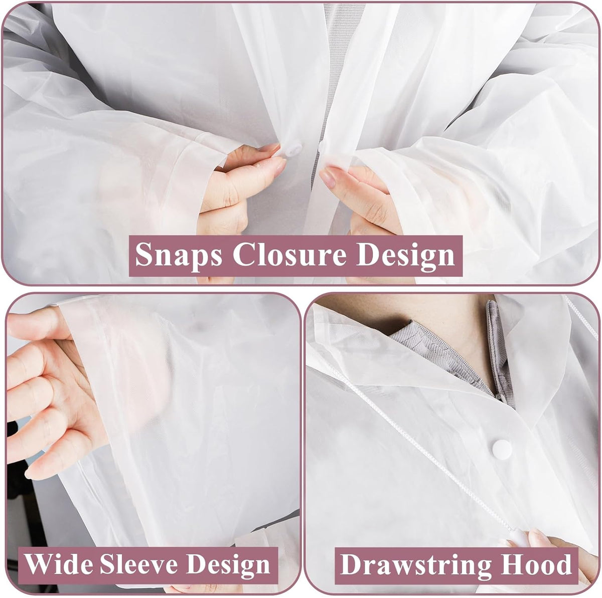 Cididu 12 Pack Rain Ponchos for Adults, Reusable Raincoat with Drawstring Hood, Portable EVA Rain Jackets for Women Men, Waterproof Long Rain Cape, Emergency Poncho for Travel Camping Hiking Outdoor