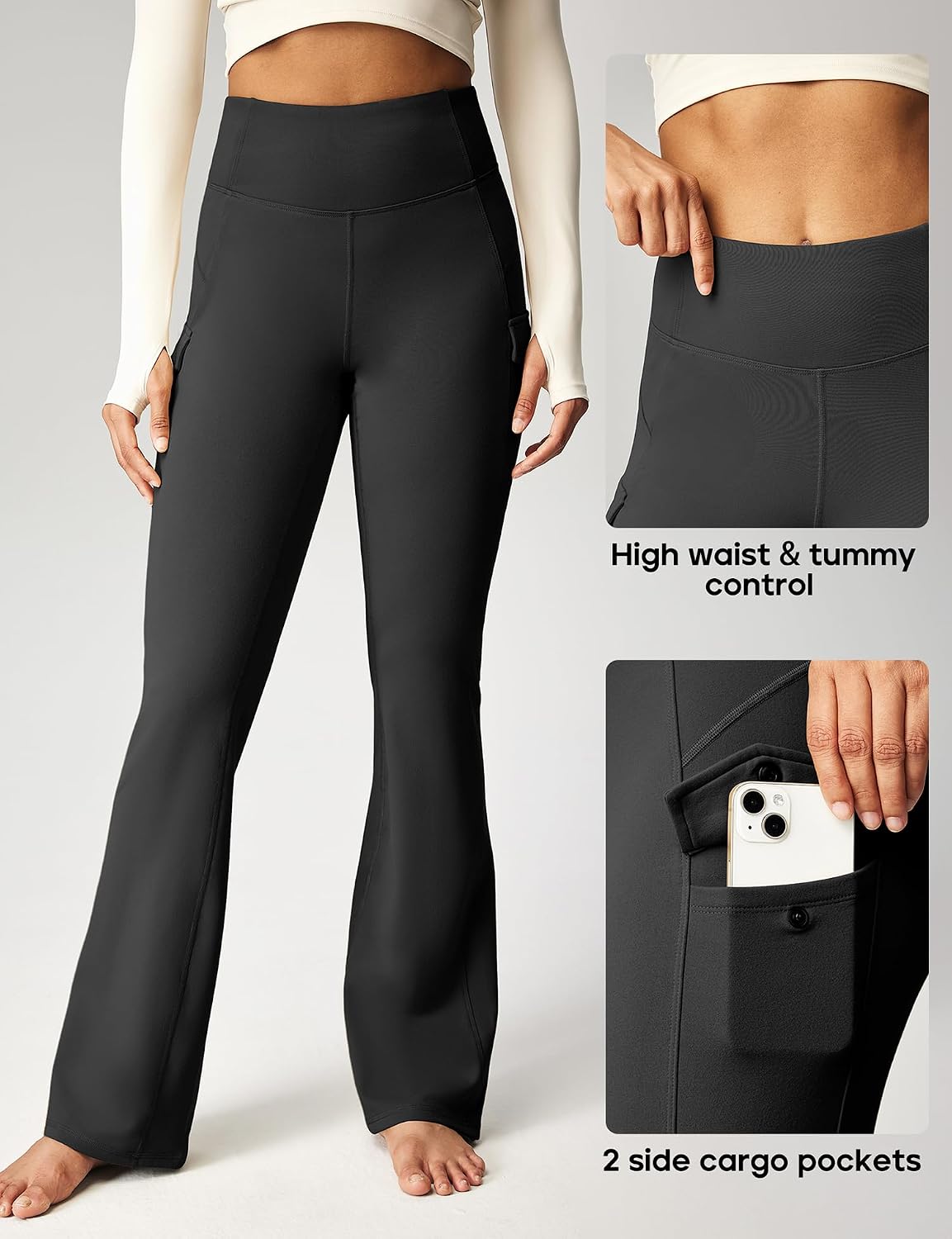 Cargo Pants Women Fleece Lined Leggings Waterproof Hiking Pants Women Thermal Pants Warm Wide Leg Sweatpants Winter