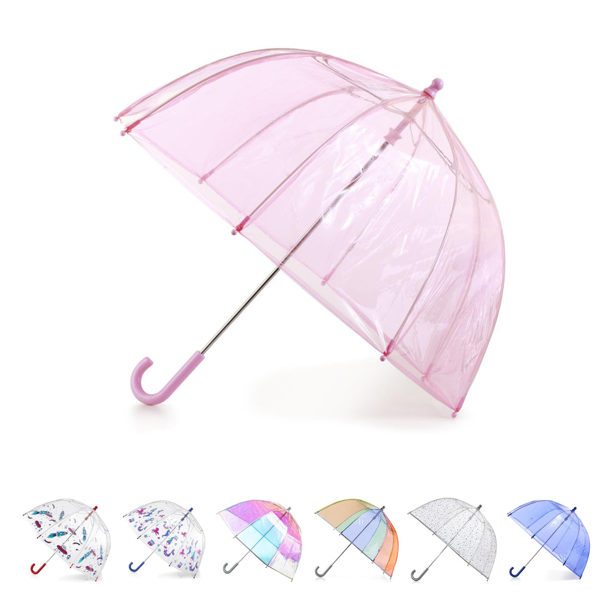totes Kids Lightweight Dome Canopy Bubble Umbrella with Wind and Rain Protection