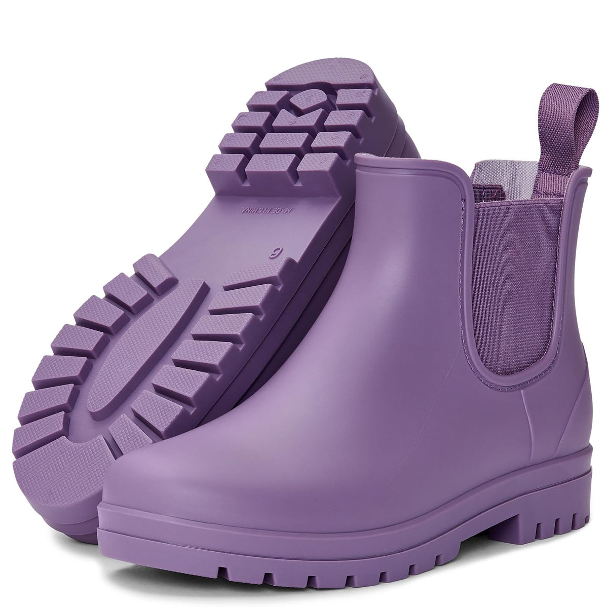 Fashion Short Rain Boots for Women Waterproof Chelsea Ankle Boots | Non-Slip Matte Rubber Boots Lightweight Outdoor Garden Shoes And Work Booties With Arch Support And Removable Comfort Insole