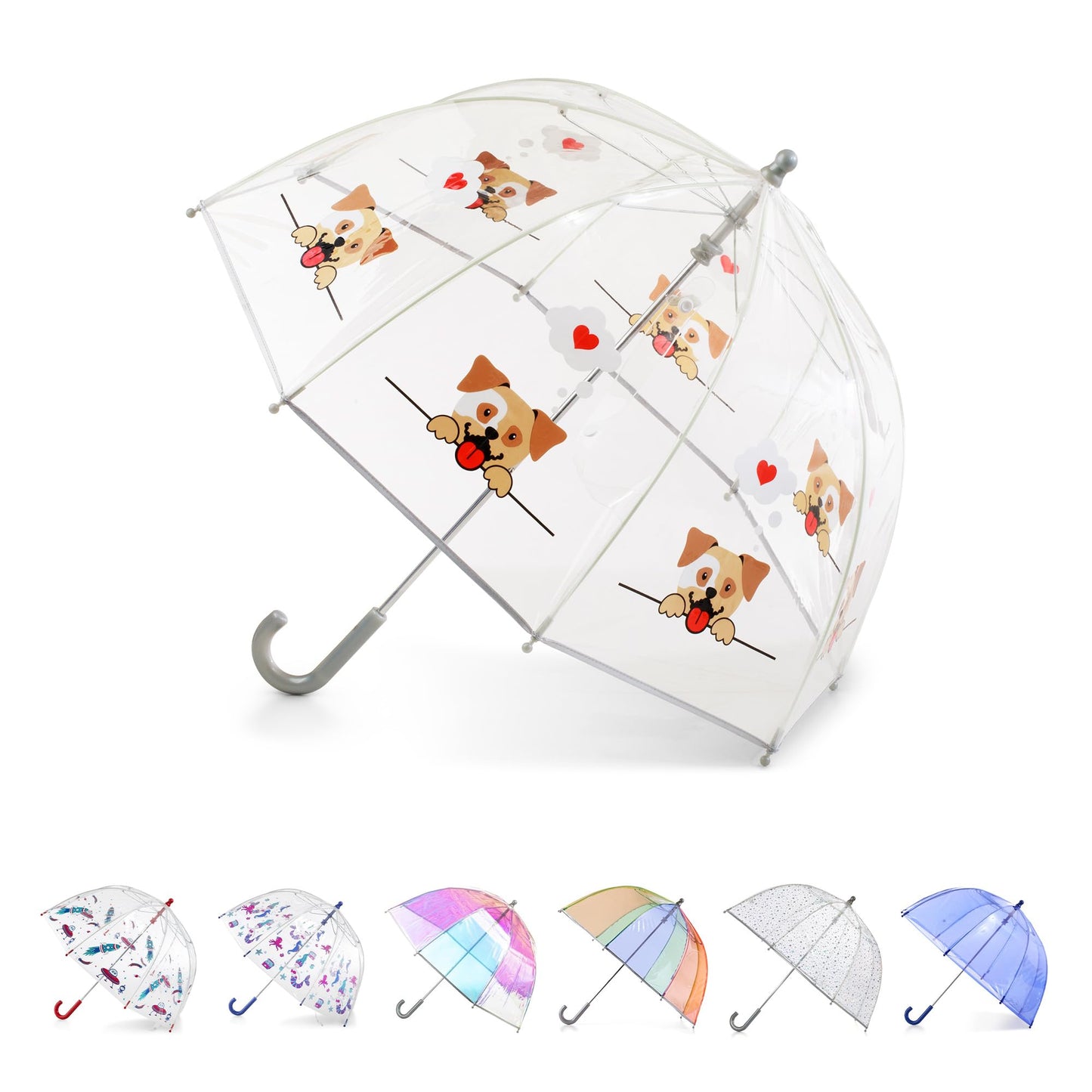 totes Kids Lightweight Dome Canopy Bubble Umbrella with Wind and Rain Protection