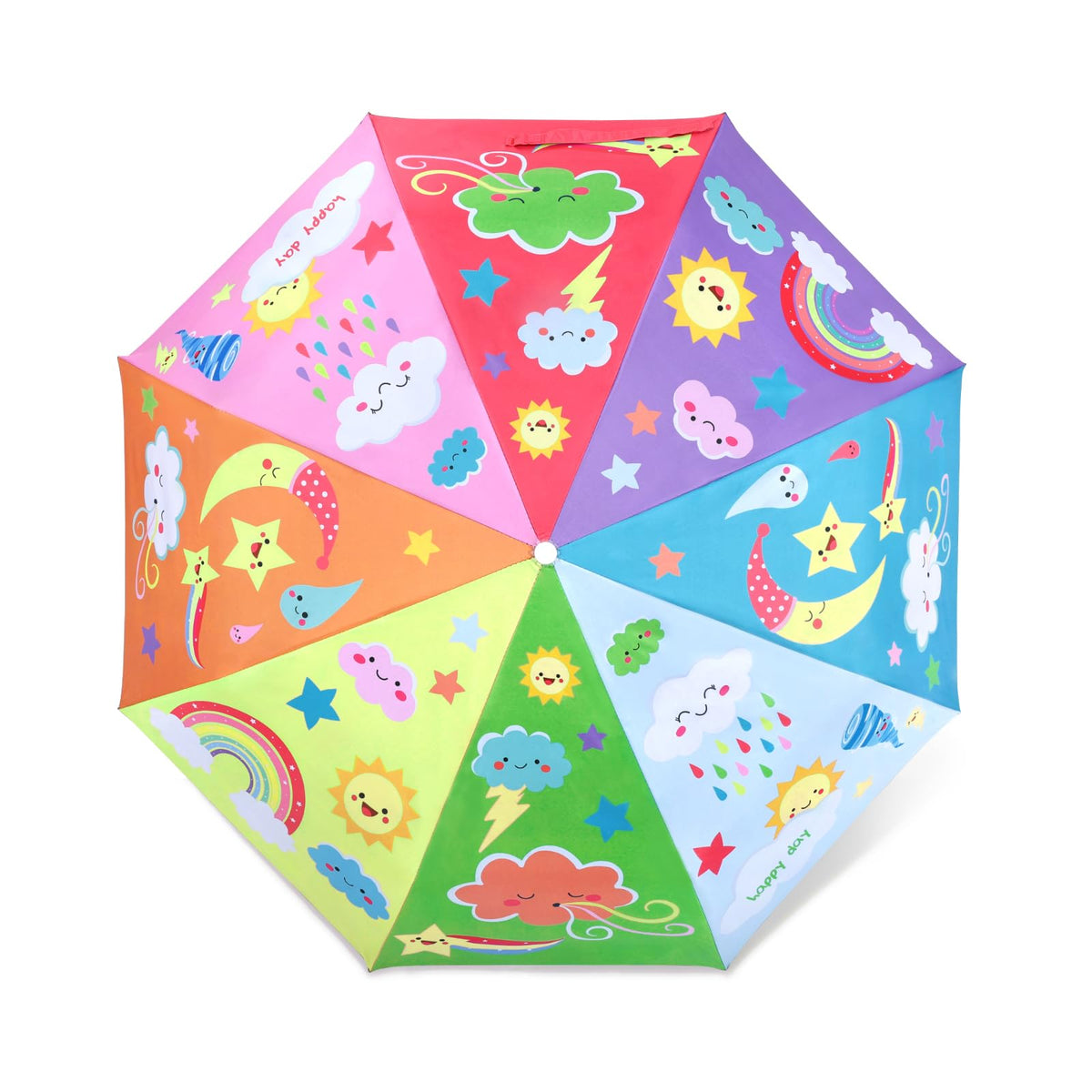 Kids Folding Umbrella Auto Open/Close Anti-rebound Safe Design UV Resistant Automatic Children Travel Umbrellas 8 Rib Reinforced Canopy 360° Reflective Strip Lightweight Cute Umbrella for Girls & Boys