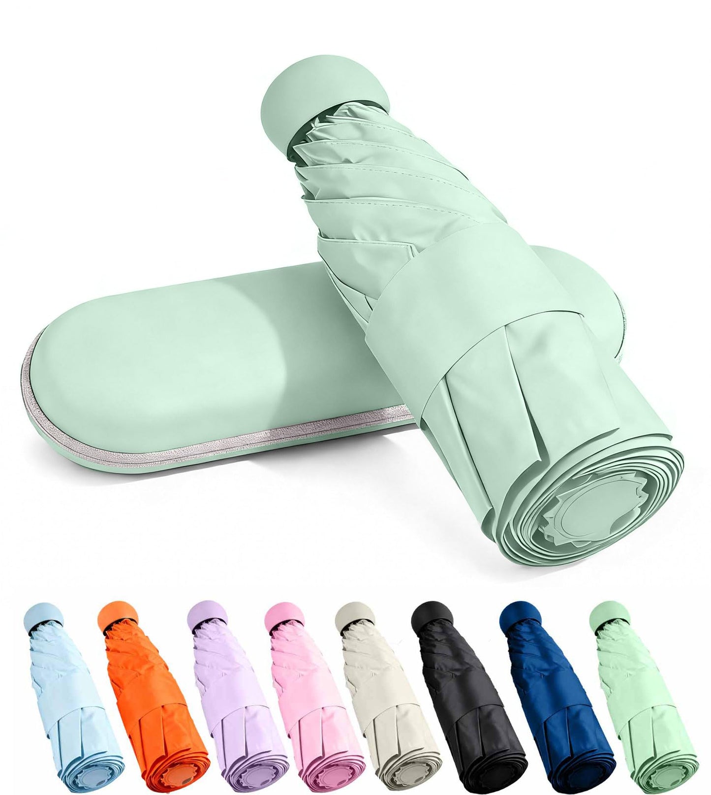 MRTLLOA Travel Essentials Mini/Compact Umbrella for Purse | Small Lightweight, UV Sun Protection, Tiny Umbrella for Men and Women