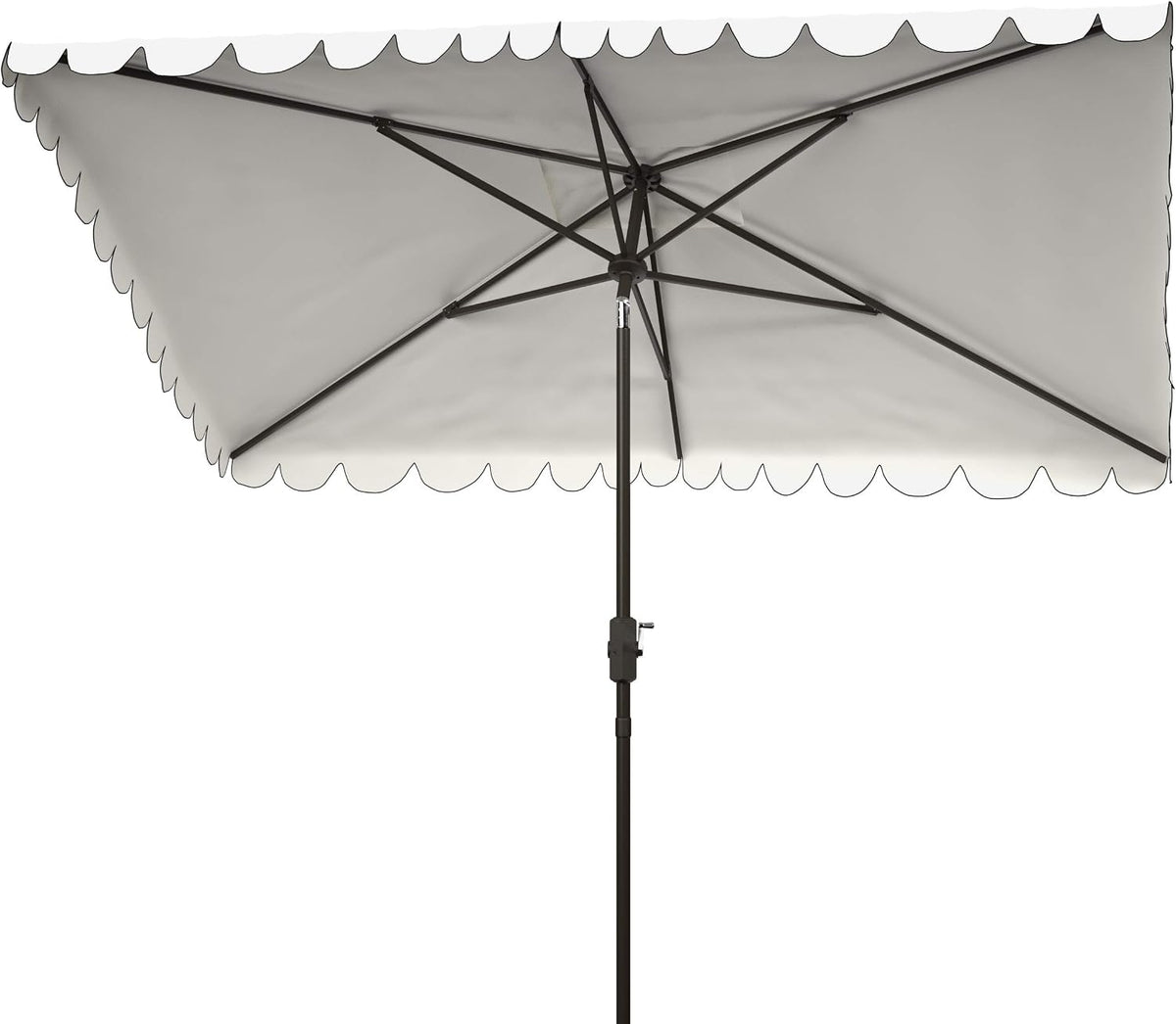 SAFAVIEH Outdoor Collection Venice Grey 7 x 10 Ft Rectangular Auto Tilt UV Protected Umbrella