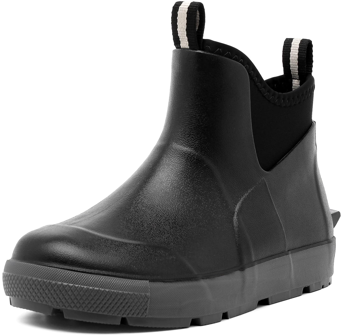 Men's Deck Boots, Waterproof Ankle Rain Boots, Rubber Fishing Boots for Men | Non-Slip Traction, Neoprene Construction, Dual Pull Tabs, Garden Boots for Boating, Sailing, Camping, Farming & Outdoor Work