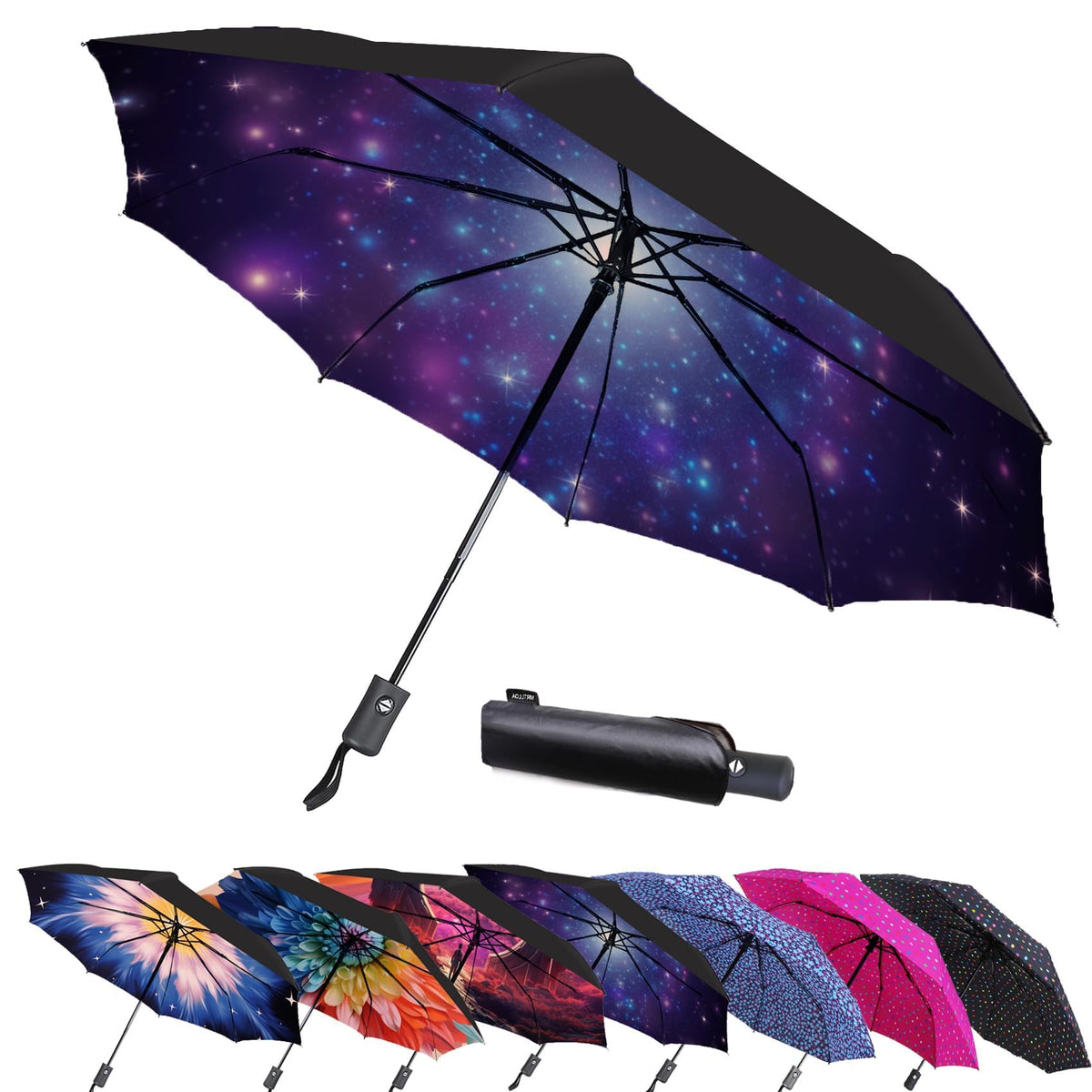 MRTLLOA Travel Essentials Mini/Compact Umbrella for Purse | Small Lightweight, UV Sun Protection, Tiny Umbrella for Men and Women