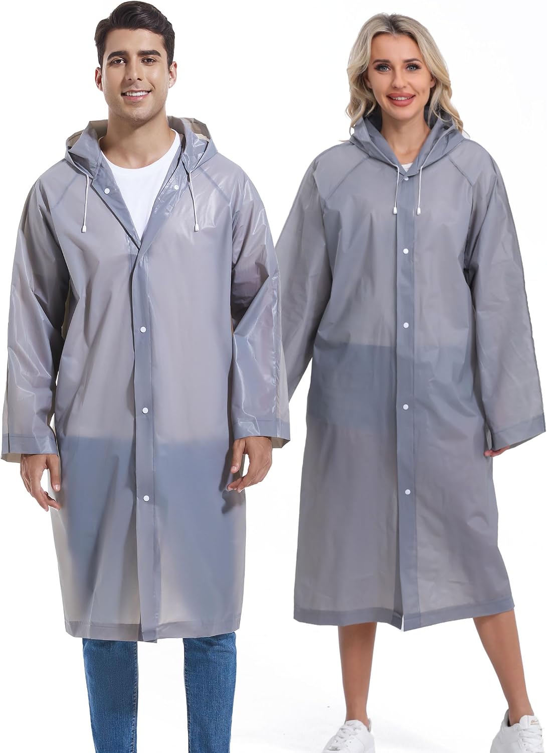 2PCS Rain Ponchos for Adults Reusable Rain Coats for Adults Rain Jackets Raincoats for Men Women