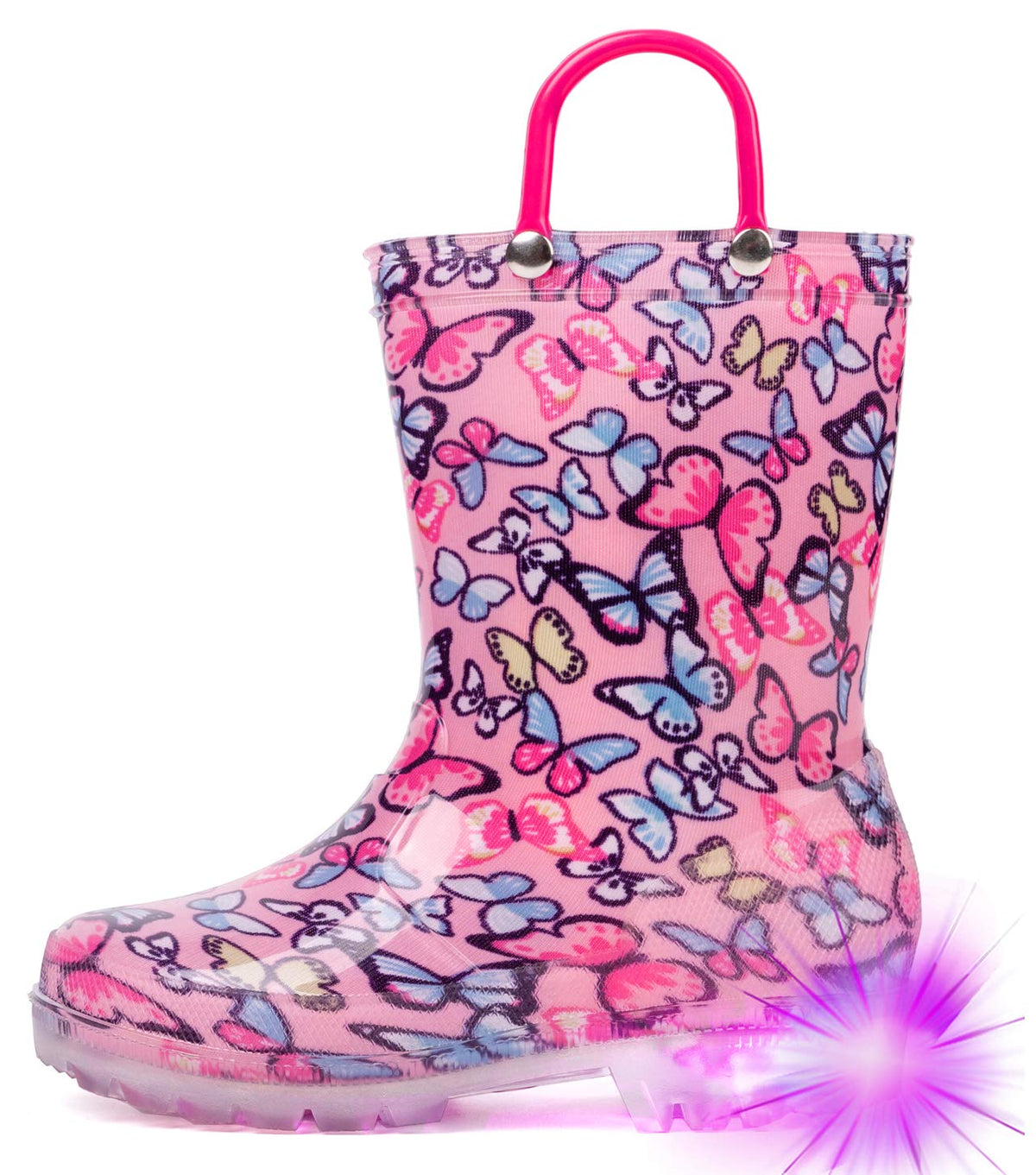 HugRain Light Up Rain Boots for Little Kids