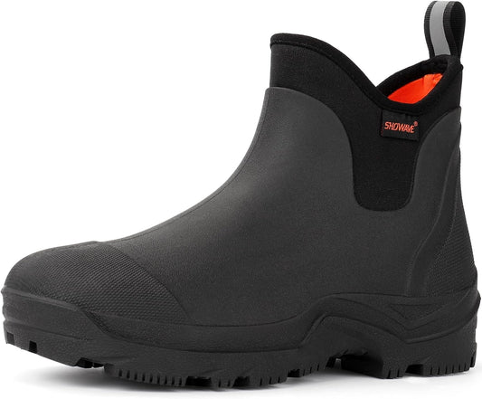 Waterproof Slip-on Rain Boots Men Lightweight Mud Rubber Booties | Ultra-light Ankle Rain Booties Insulated Garden Mud Fishing Boots For Farm Yard Outdoor