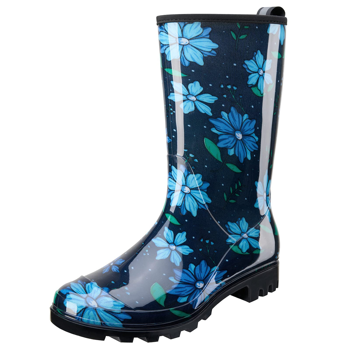 HISEA Women's Rain Boots Waterproof Mid Calf Garden Farm Rubber Boots | Wide Calf Slip-Resistant Rubber Ladies' Boots Lightweight for Garden, Farm, Outdoor Work & Rainy Days