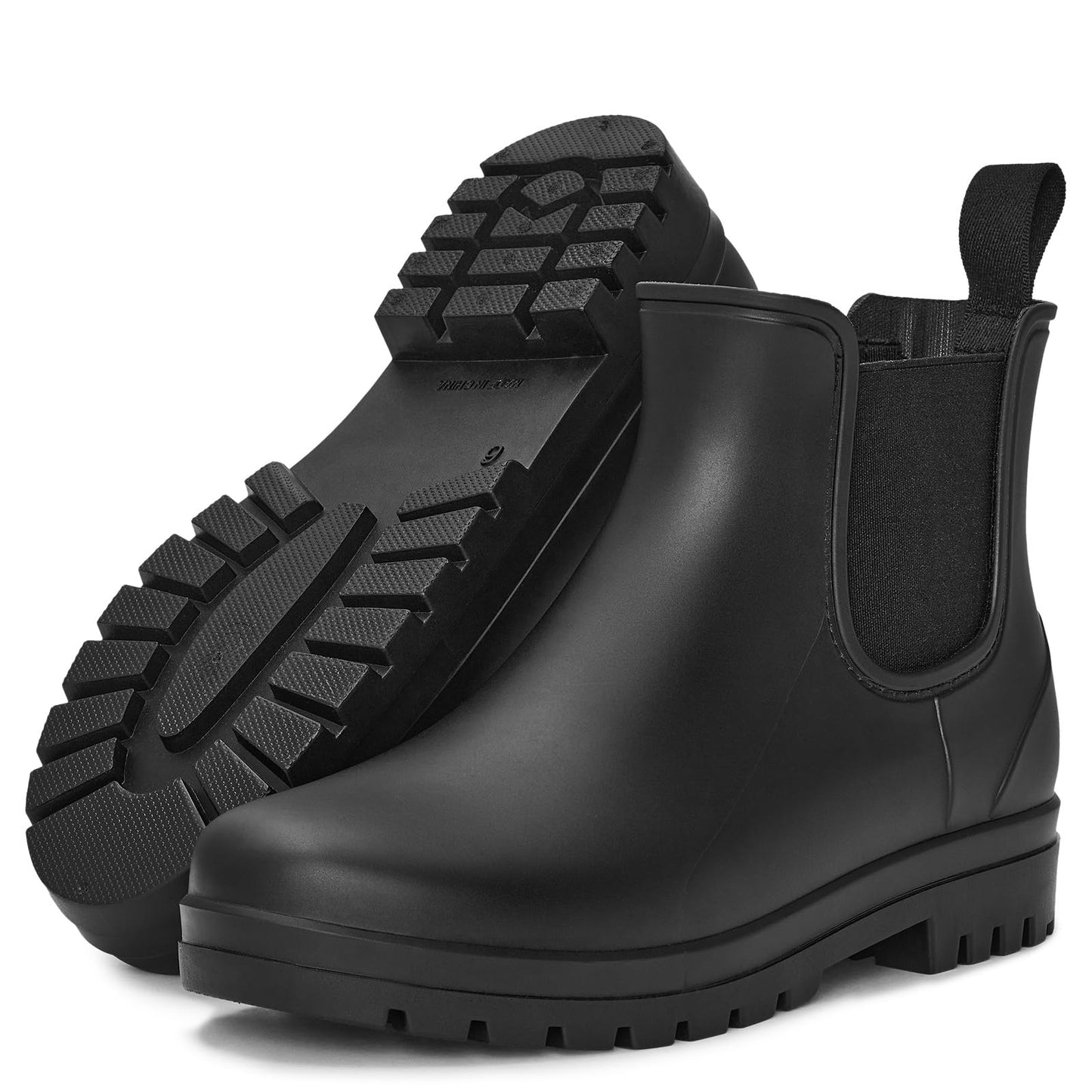 Fashion Short Rain Boots for Women Waterproof Chelsea Ankle Boots | Non-Slip Matte Rubber Boots Lightweight Outdoor Garden Shoes And Work Booties With Arch Support And Removable Comfort Insole