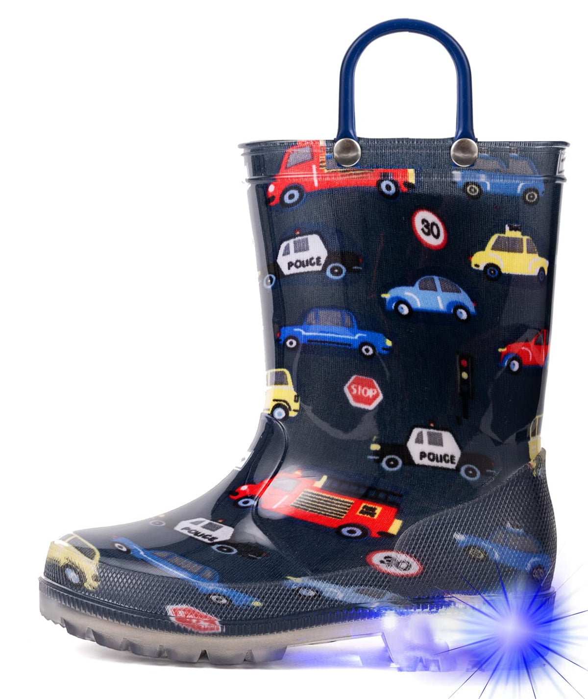 HugRain Light Up Rain Boots for Little Kids