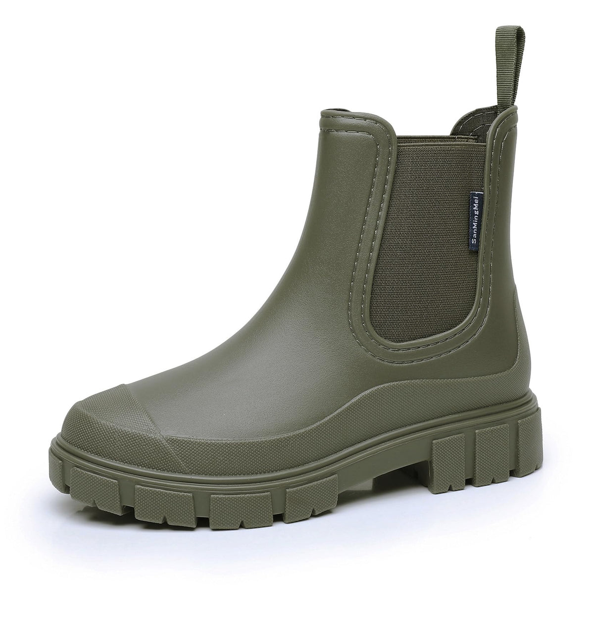 Drecage Womens Rain Boots Waterproof Rubber Garden Shoes Short Ankle Chelsea Boots Slip-Resistant