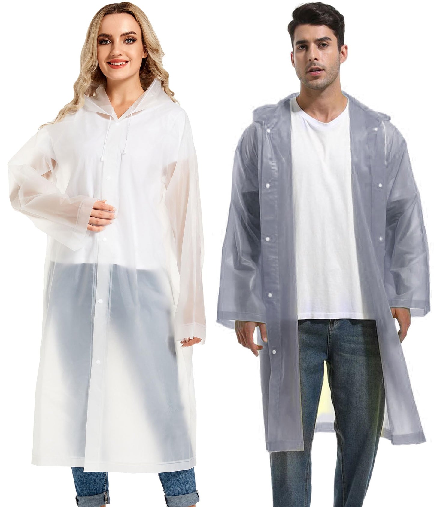 Rain Ponchos for Adults Reusable Raincoats Survival Heavy Duty Military Impermeable 2 Packs Rain Coat…
