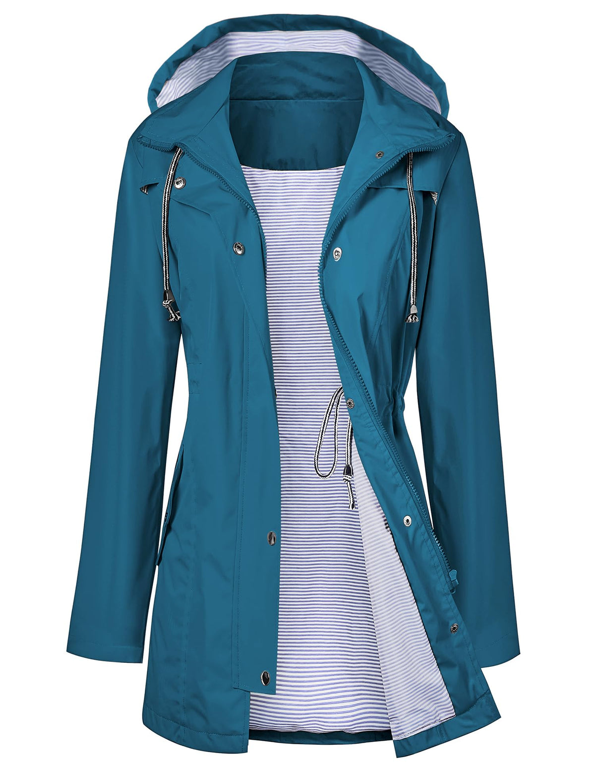 LOMON Raincoat Women Waterproof Long Hooded Trench Coats Lined Windbreaker Travel Jacket S-XXL
