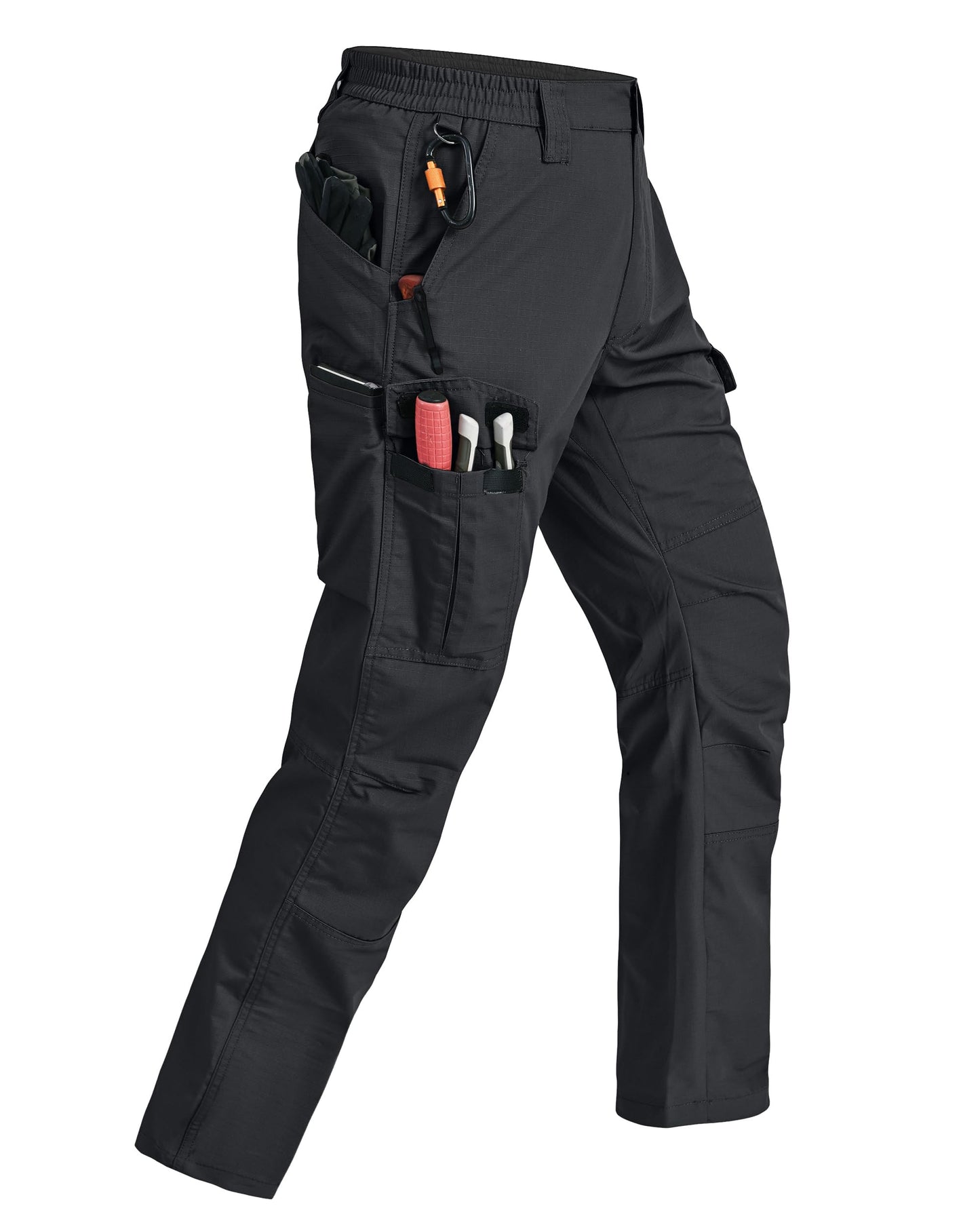 Mens Cargo Pants Ripstop Breathable Tactical Hiking Pants with 7 Pockets | Heavy Duty Multi Pockets Relaxed Fit Breathable Hunting Working Carpenter Construction Water Resistant Waterproof Outdoor