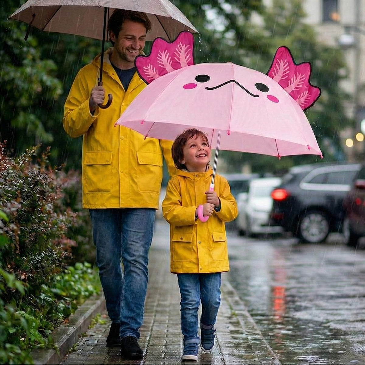 Pink Axolotl Umbrella - 28" (1 Pc) - Perfect for Carnival Prizes & Crane Item