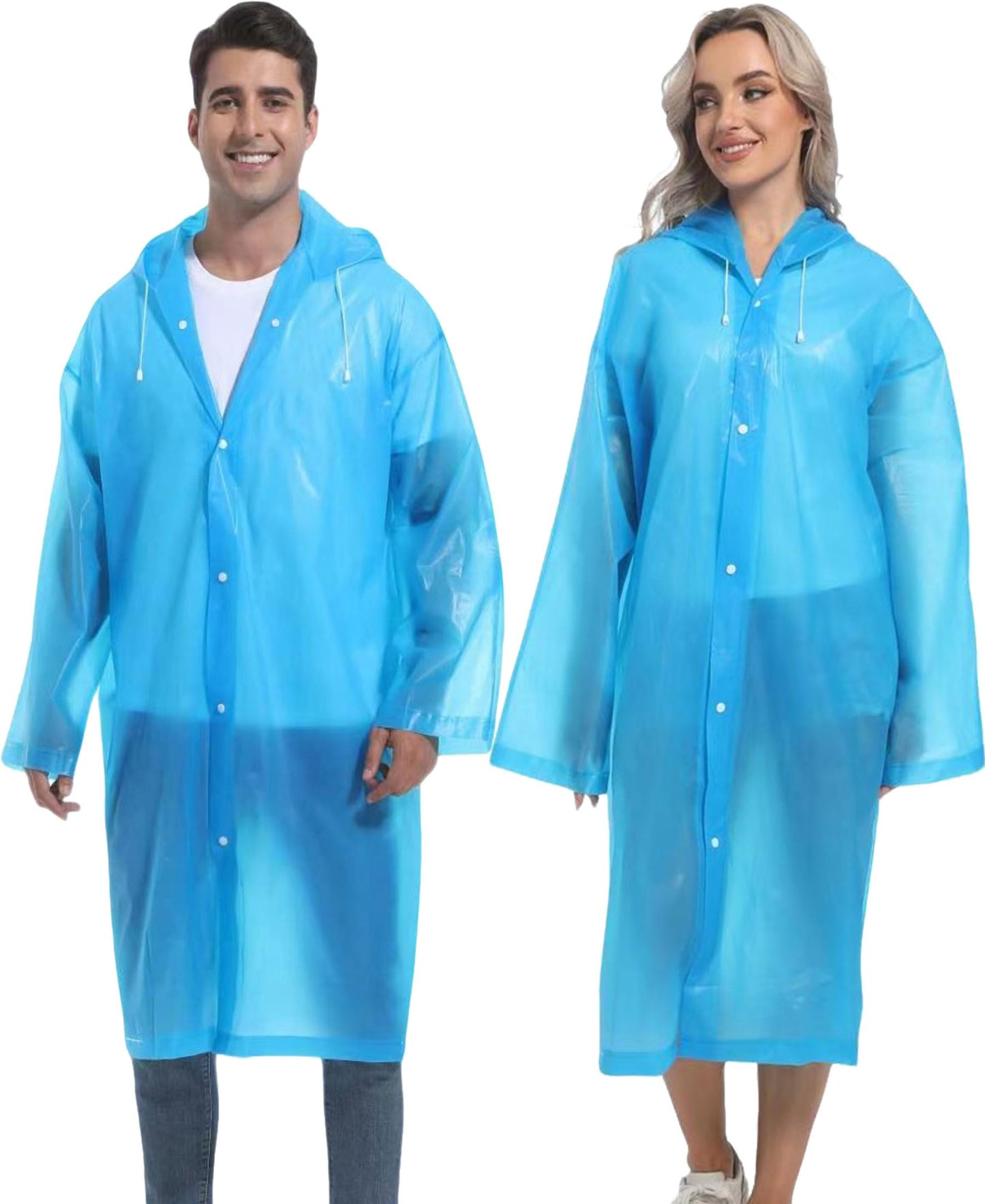 2PCS Rain Ponchos for Adults Reusable Rain Coats for Adults Rain Jackets Raincoats for Men Women
