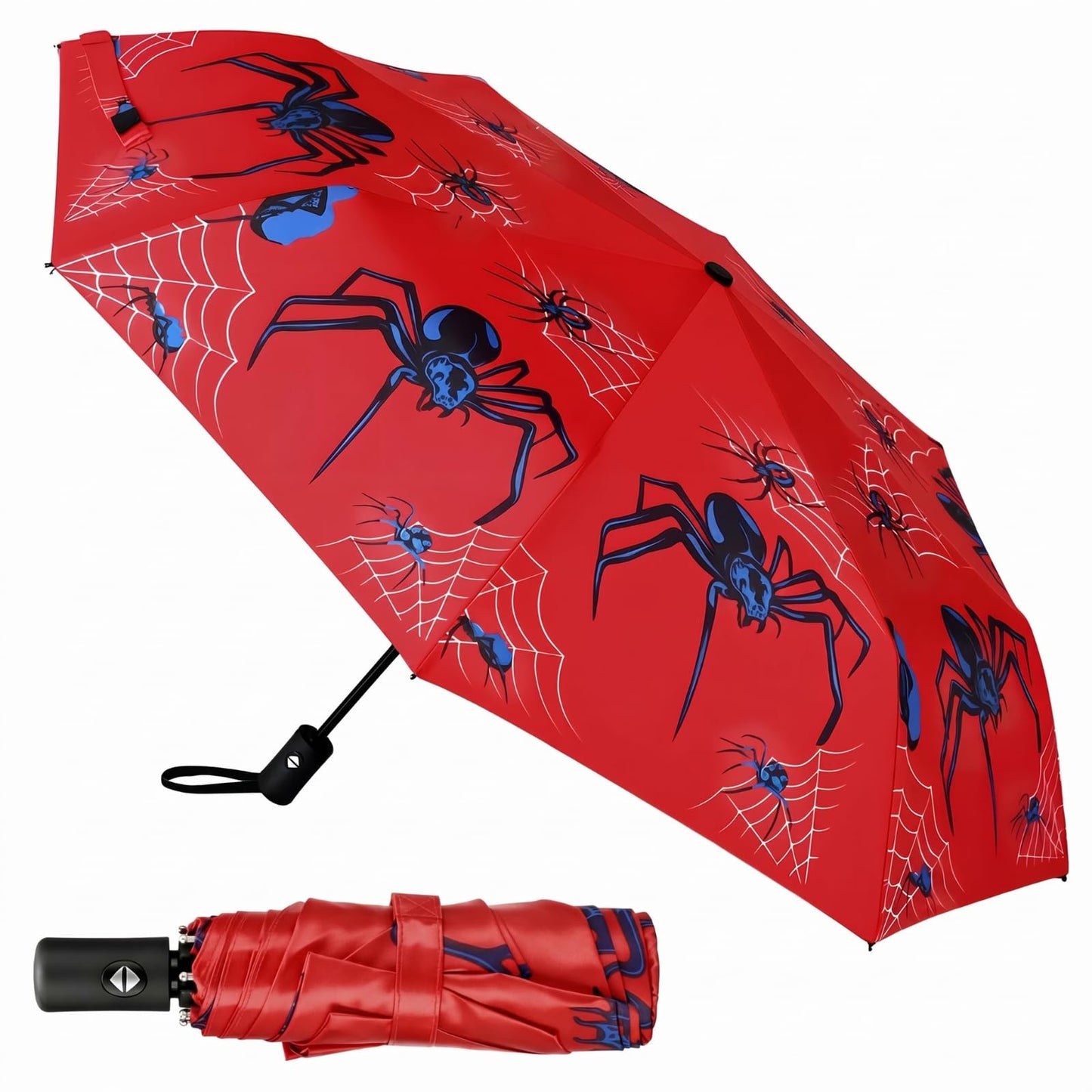 Aliceset 1 Pcs Automatic Folding Umbrella, Adults Folding Telescopic Travel Umbrella for Rain Protection Windproof