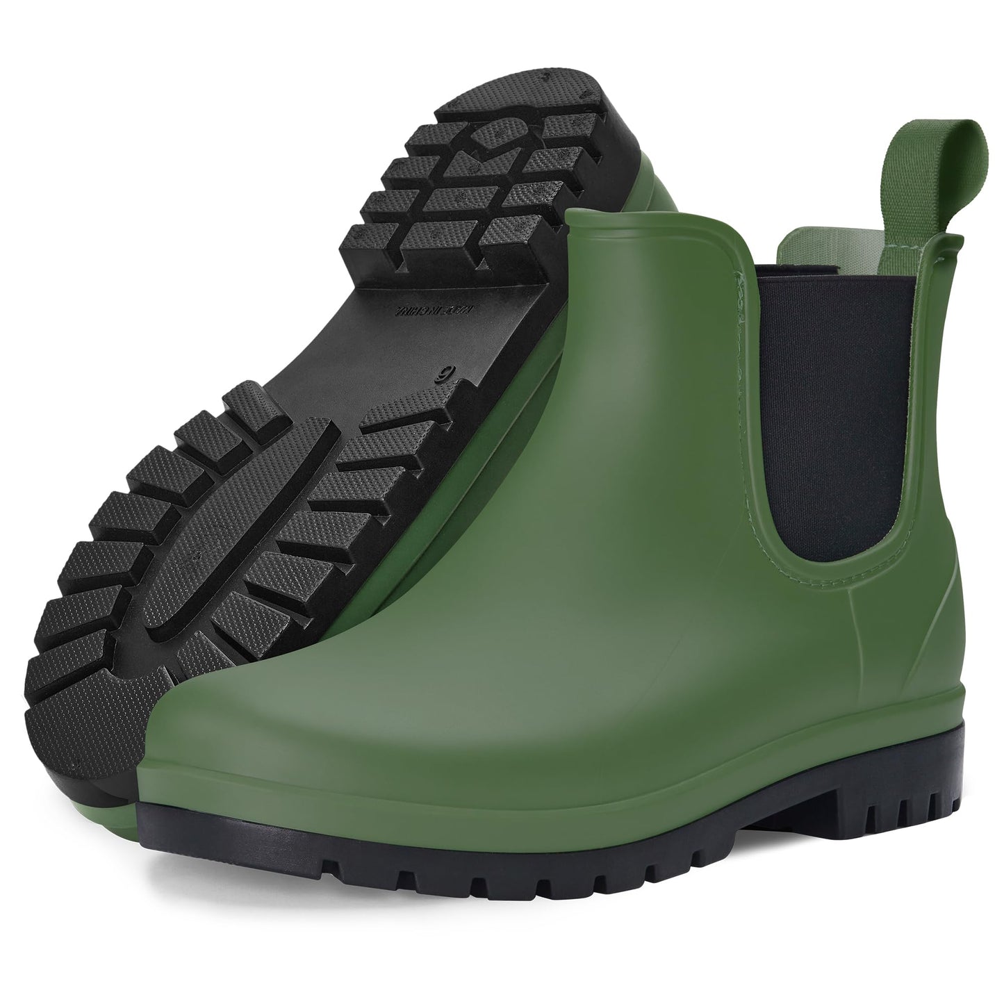 Fashion Short Rain Boots for Women Waterproof Chelsea Ankle Boots | Non-Slip Matte Rubber Boots Lightweight Outdoor Garden Shoes And Work Booties With Arch Support And Removable Comfort Insole