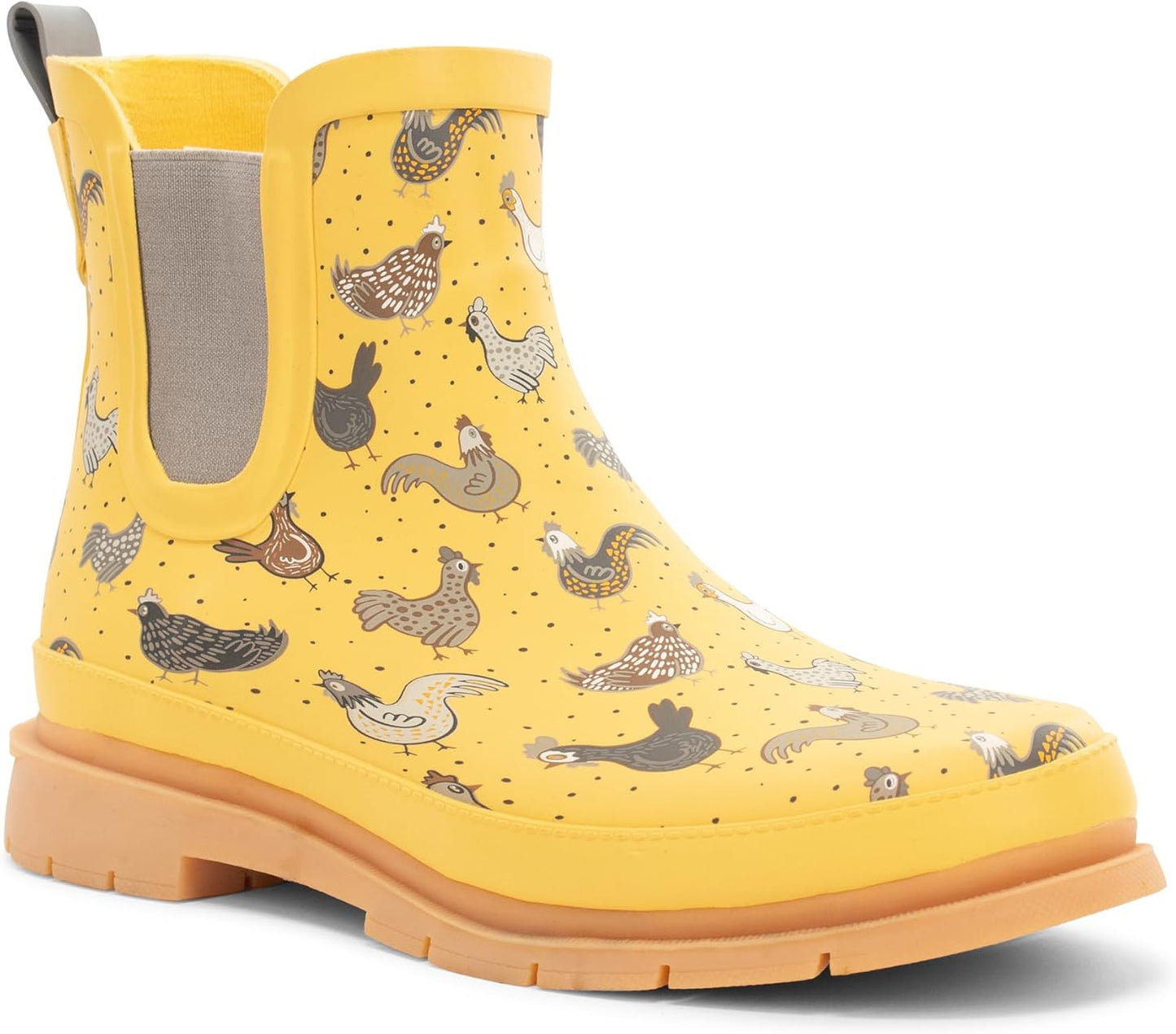Western Chief Women's Waterproof Pull-On Chelsea Rain Boot with Fun Prints | Ladies slip-on ankle boots with rubber sole, cushioned EVA insole, built for wet days and styled for any occasion