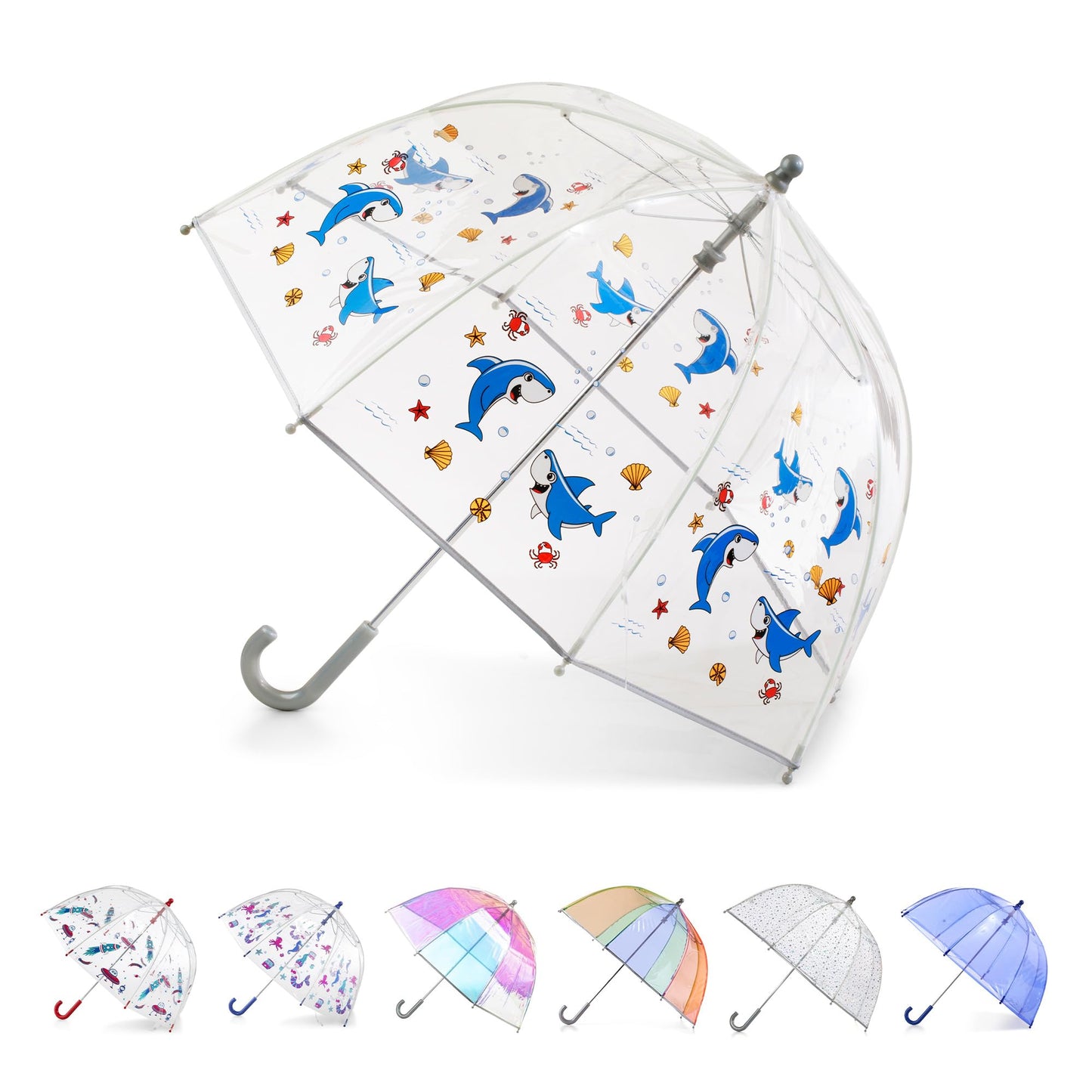 totes Kids Lightweight Dome Canopy Bubble Umbrella with Wind and Rain Protection