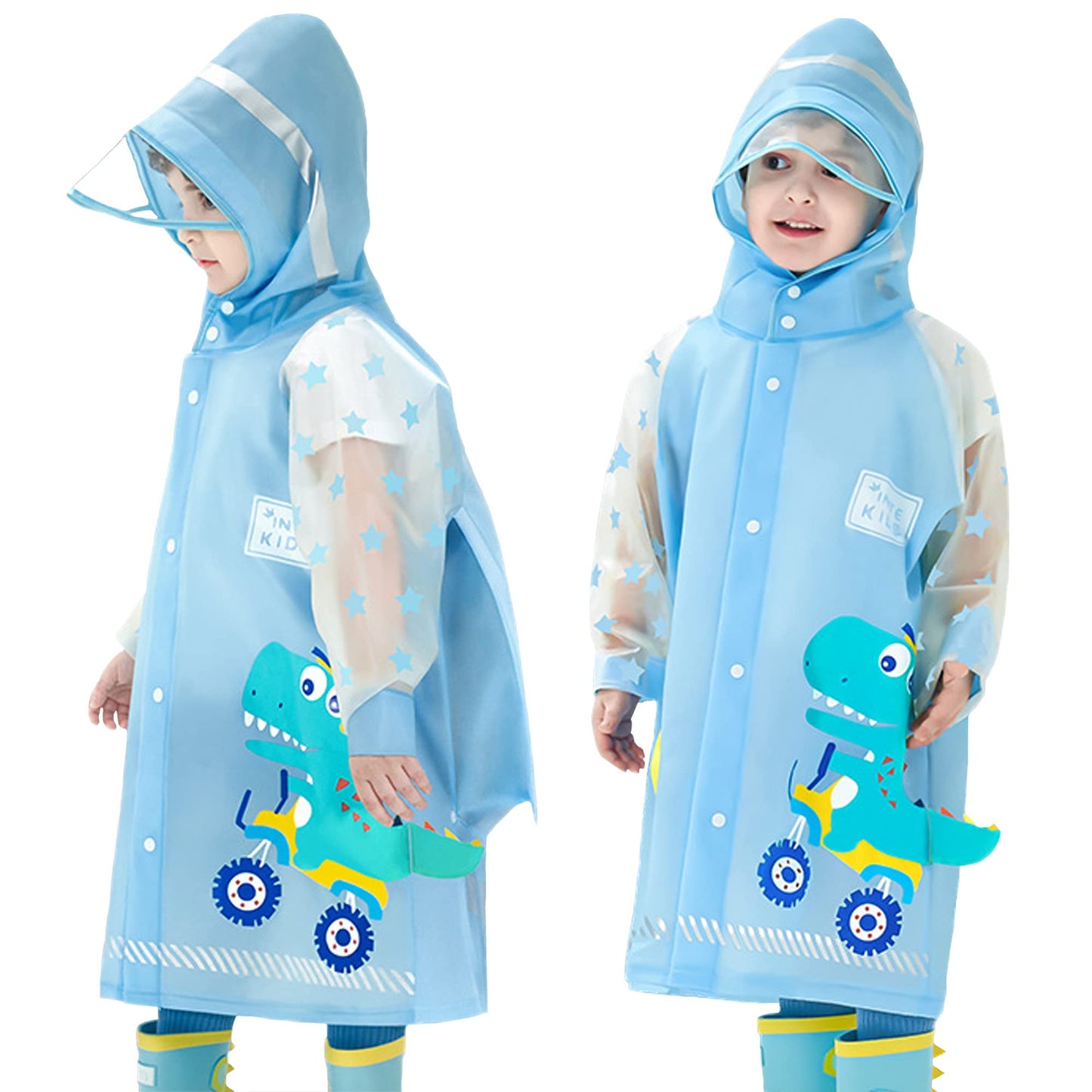 Fewlby Kids Raincoats For Girls Boys Waterproof Rain Jacket Cartoon Unicorn Children Toddler Rain Wear Children Rain Poncho M Size 3-4 Years