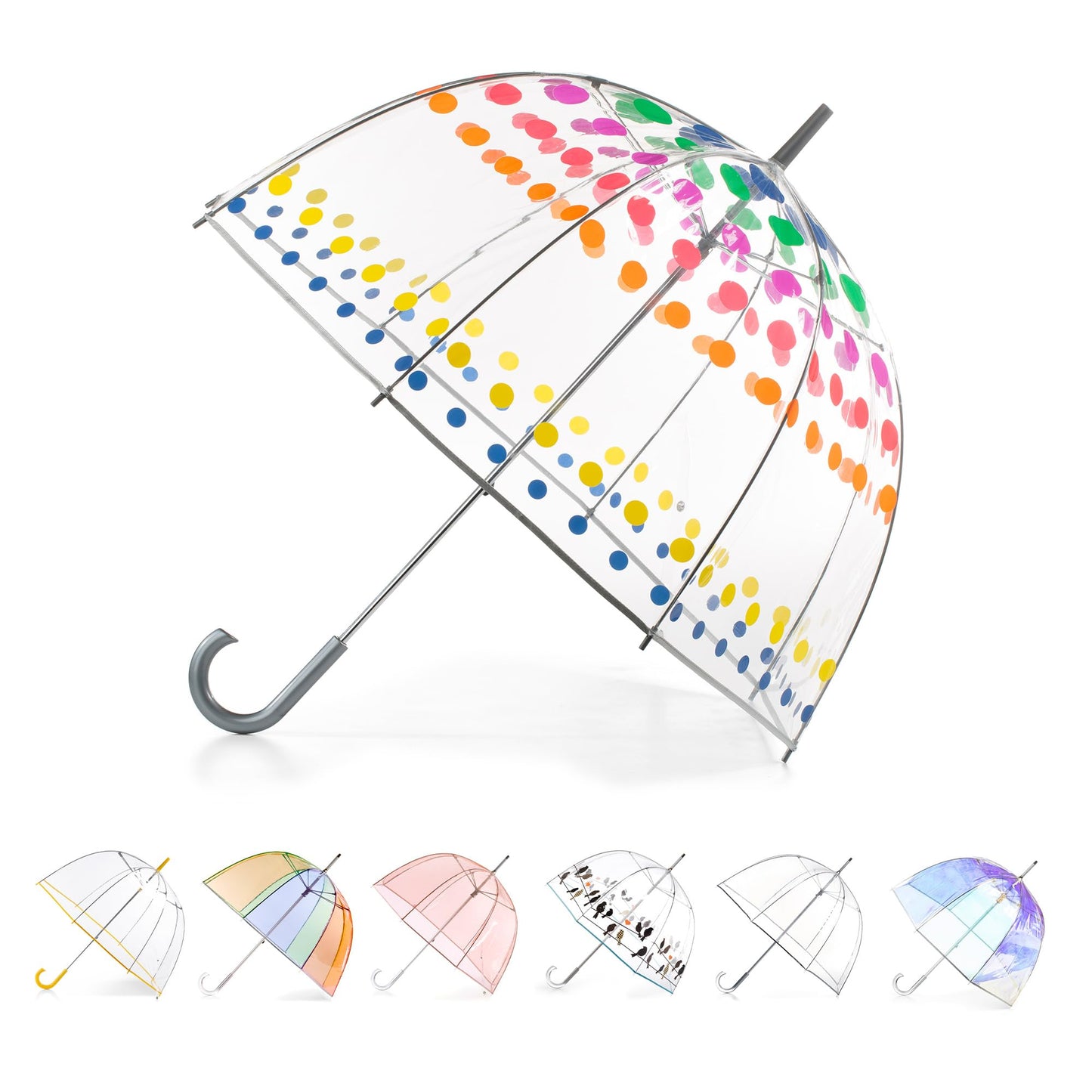 Totes Adult Bubble Umbrella with Dome Canopy and Lightweight Wind and Rain Protection