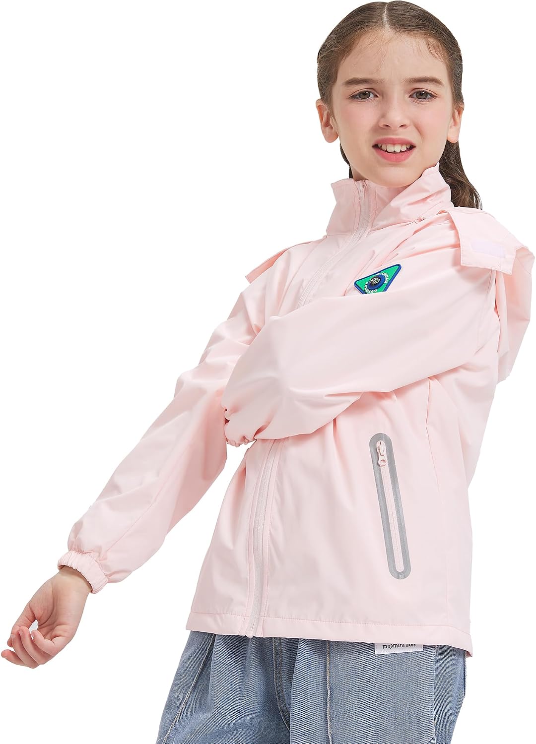 WICKHAM Boys Girls Waterproof Rain Jacket Lightweight Hooded Coat | Breathable Mesh Lining, Easy to Fold Design, Comfortable for School and Outdoor Activities