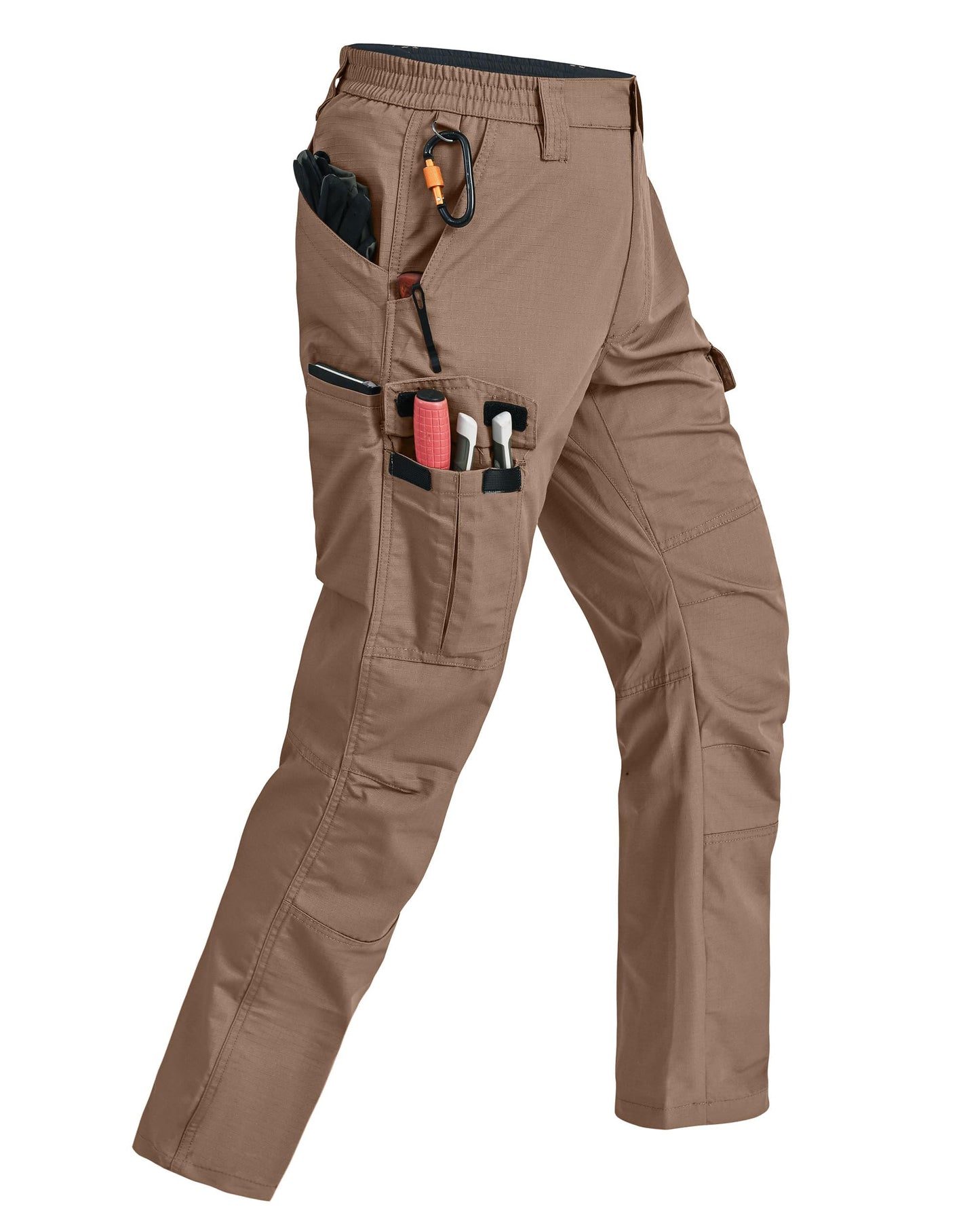 Mens Cargo Pants Ripstop Breathable Tactical Hiking Pants with 7 Pockets | Heavy Duty Multi Pockets Relaxed Fit Breathable Hunting Working Carpenter Construction Water Resistant Waterproof Outdoor
