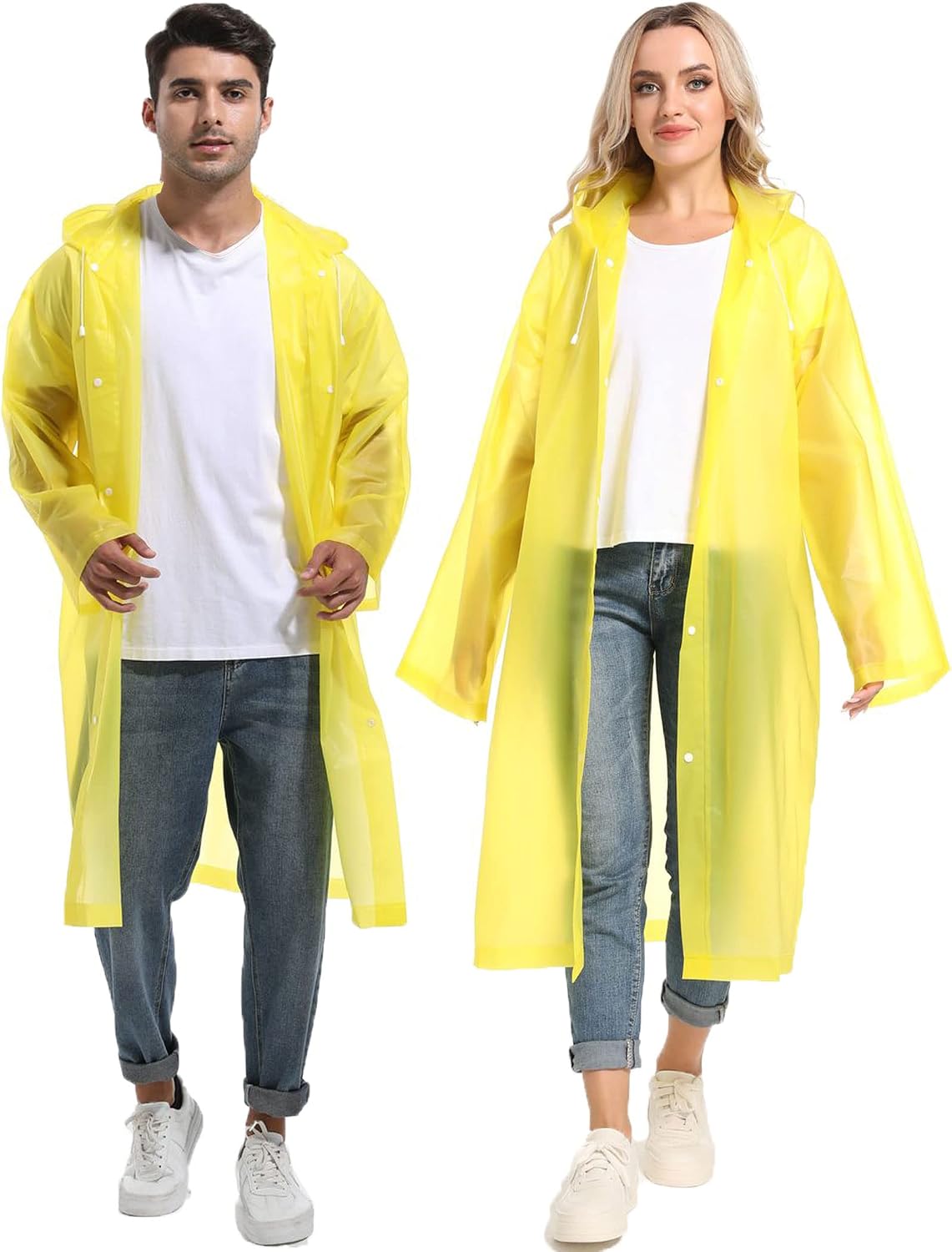 Rain Ponchos for Adults Reusable Raincoats Survival Heavy Duty Military Impermeable 2 Packs Rain Coat…