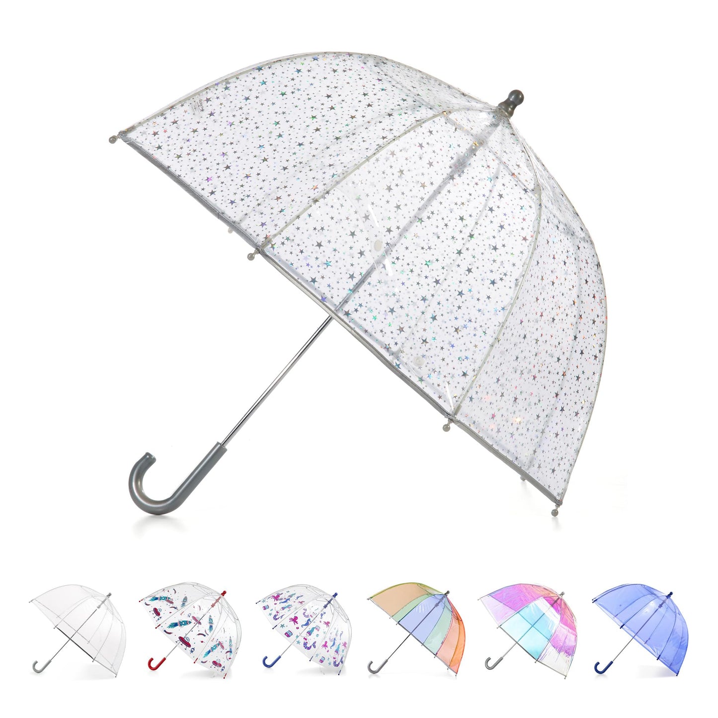 totes Kids Lightweight Dome Canopy Bubble Umbrella with Wind and Rain Protection