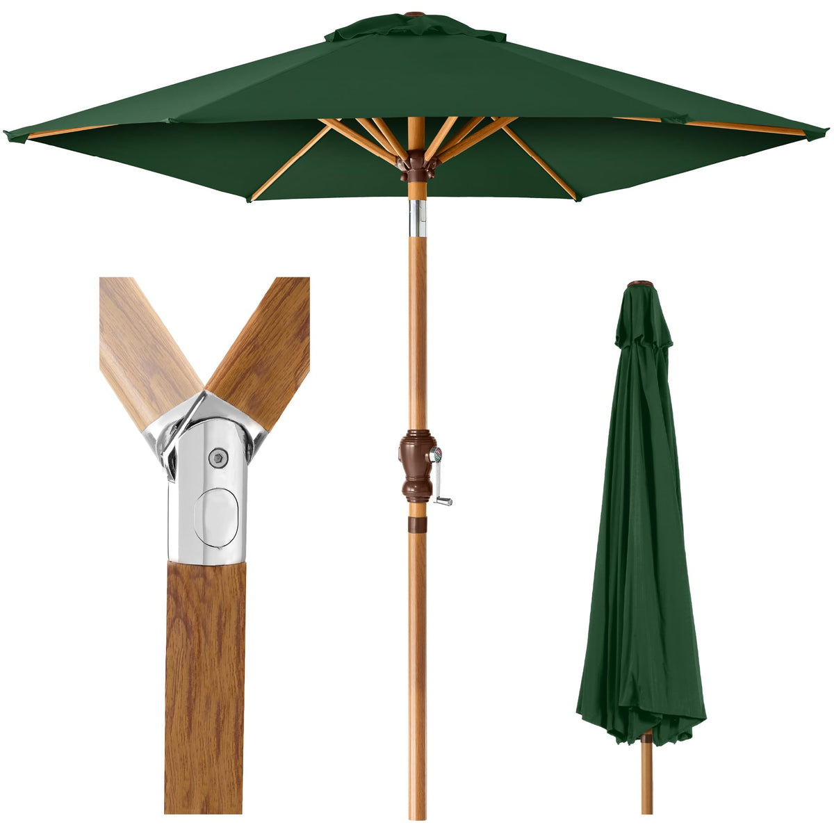 Best Choice Products 10ft Outdoor Patio Umbrella, Outdoor Table Umbrella, Yard Umbrella, Market Umbrella with 6 Sturdy Ribs, Push Button, Tilt and Crank - Sand