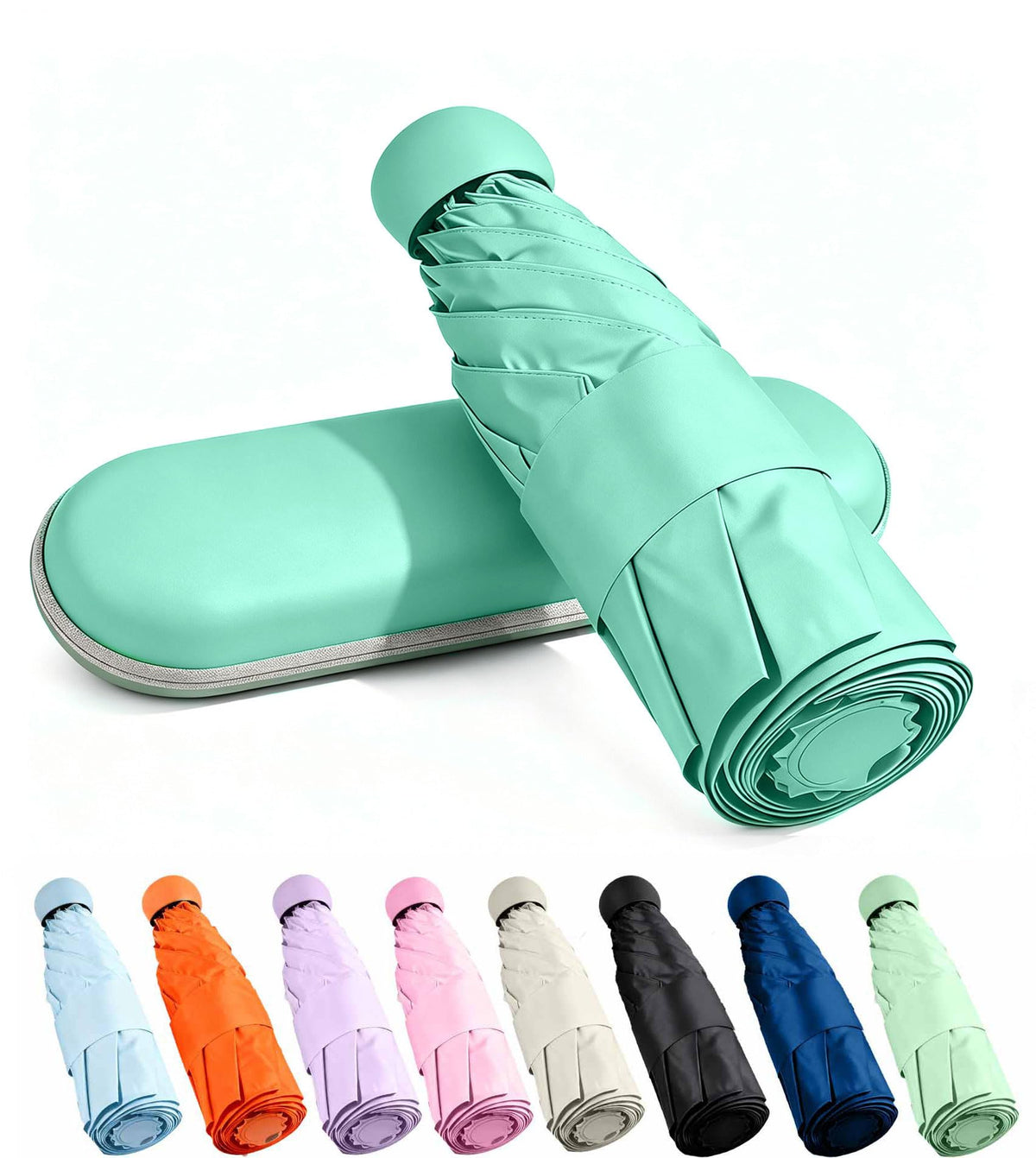 MRTLLOA Travel Essentials Mini/Compact Umbrella for Purse | Small Lightweight, UV Sun Protection, Tiny Umbrella for Men and Women