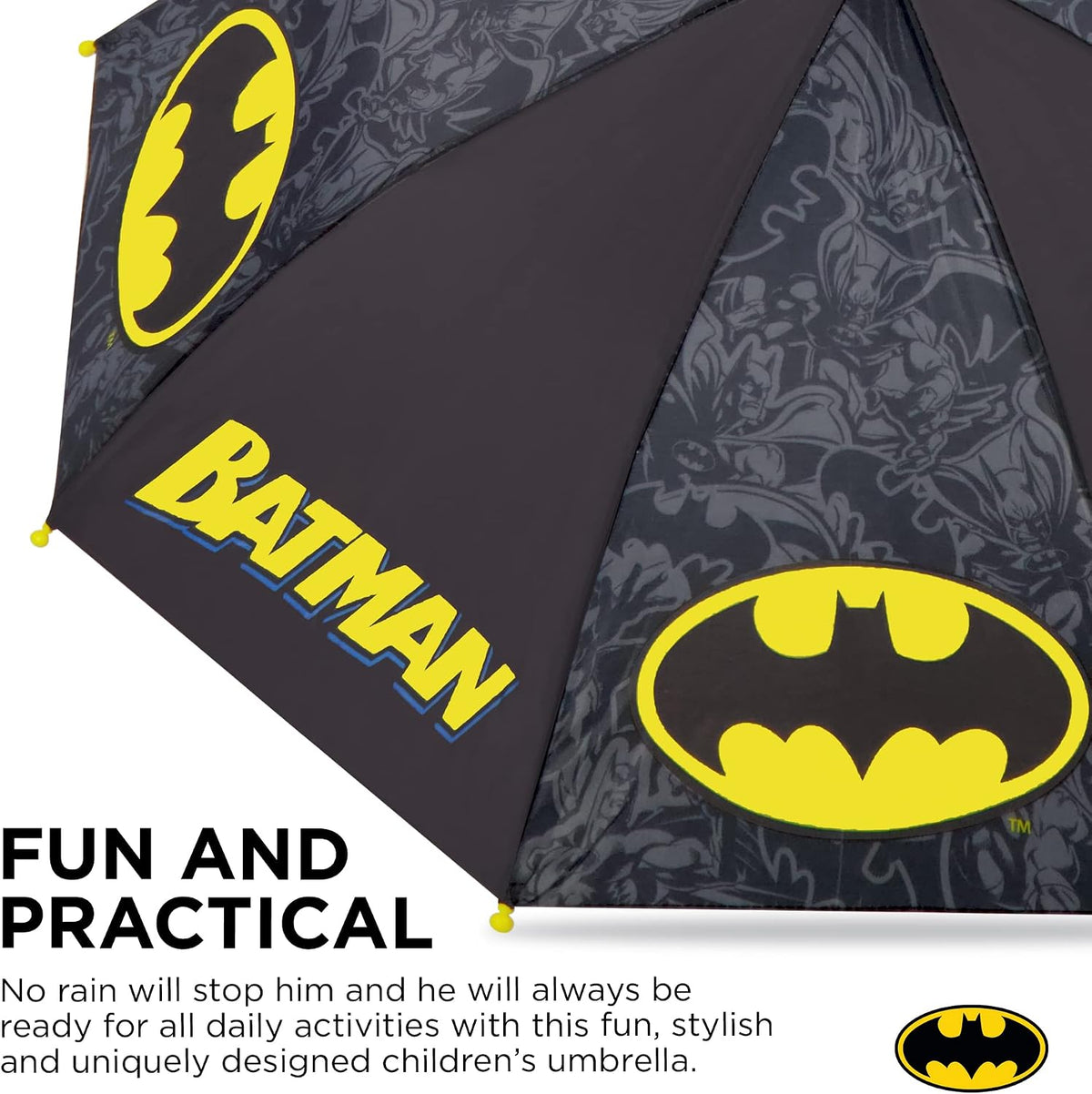 Kids Character Umbrella Sesame Street, Batman, MLP, and more, Lightweight, rainwear for ages 3-6