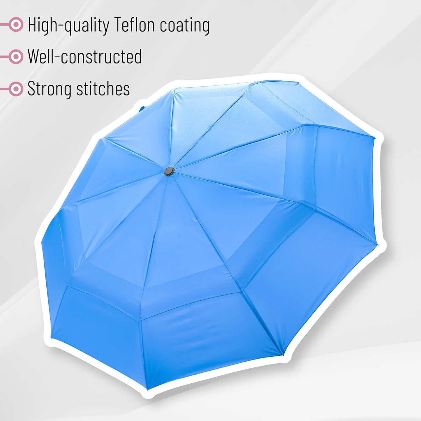 Mr. Pen- Windproof Travel Umbrella, Small Water-Resistant Automatic Folding Umbrella for Rain and Sun, Light, Compact and Portable for Women & Men, Fits Car & Backpack