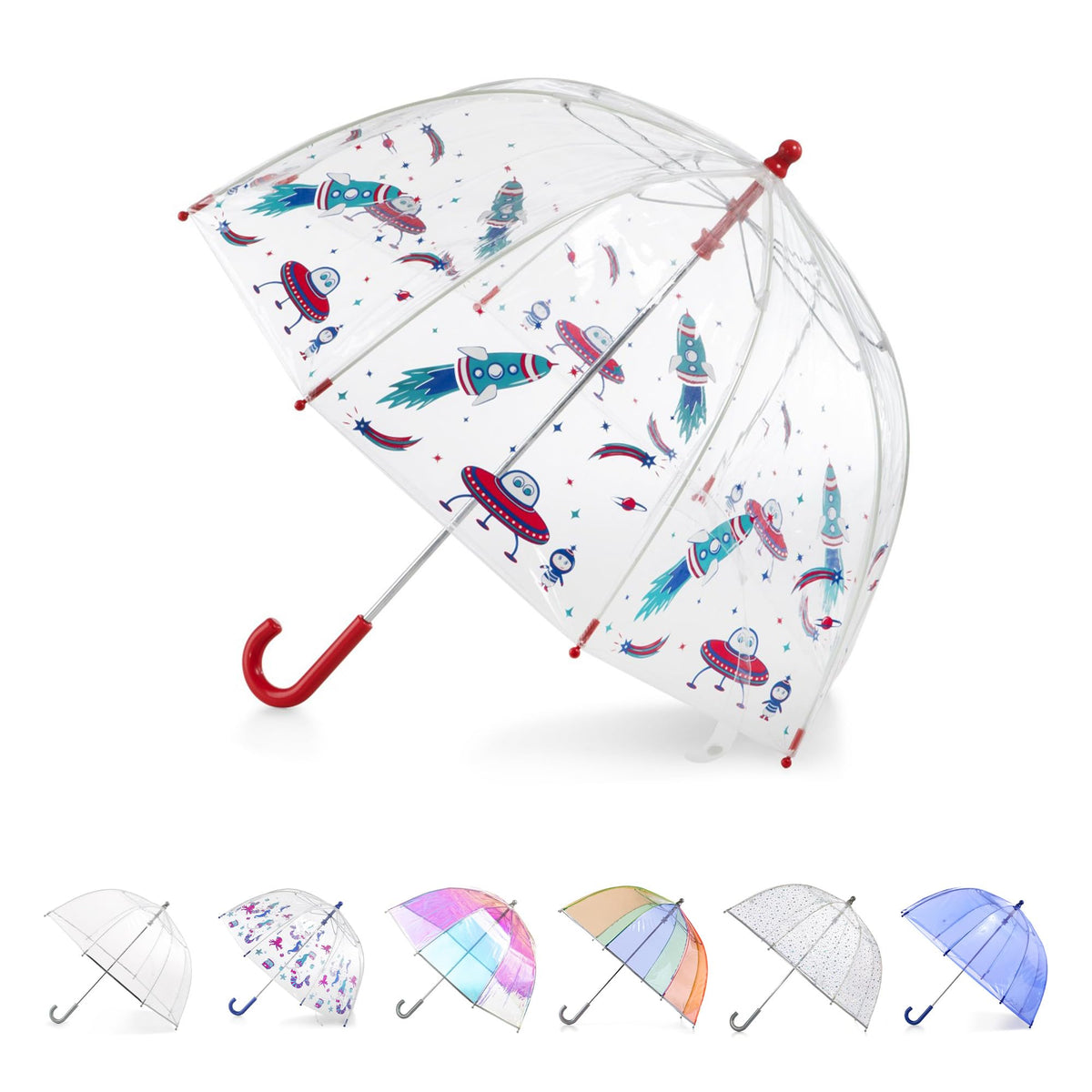 totes Kids Lightweight Dome Canopy Bubble Umbrella with Wind and Rain Protection