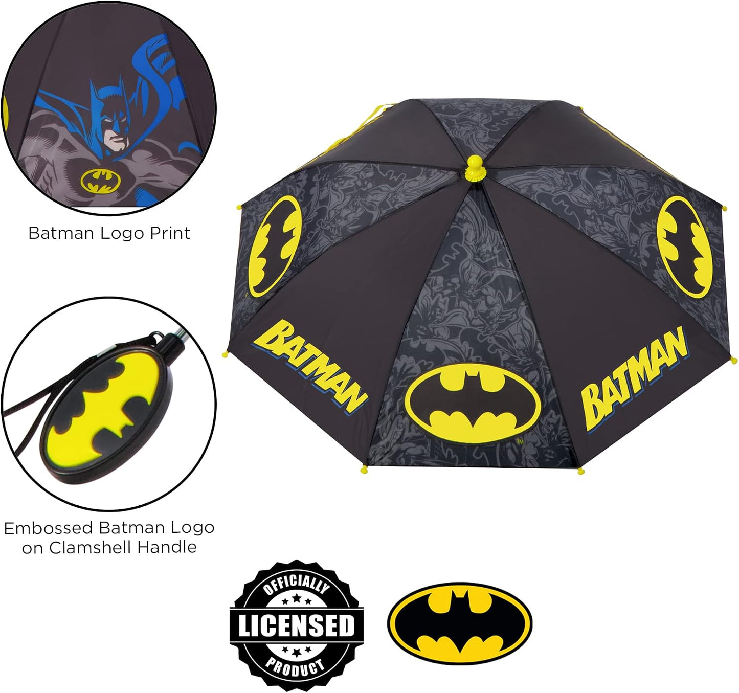 Kids Character Umbrella Sesame Street, Batman, MLP, and more, Lightweight, rainwear for ages 3-6