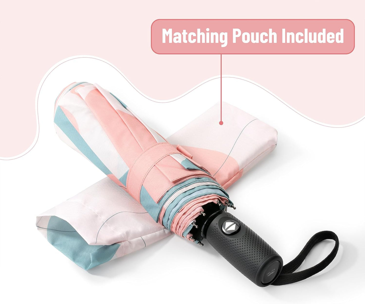Mr. Pen- Windproof Travel Umbrella, Small Water-Resistant Automatic Folding Umbrella for Rain and Sun, Light, Compact and Portable for Women & Men, Fits Car & Backpack