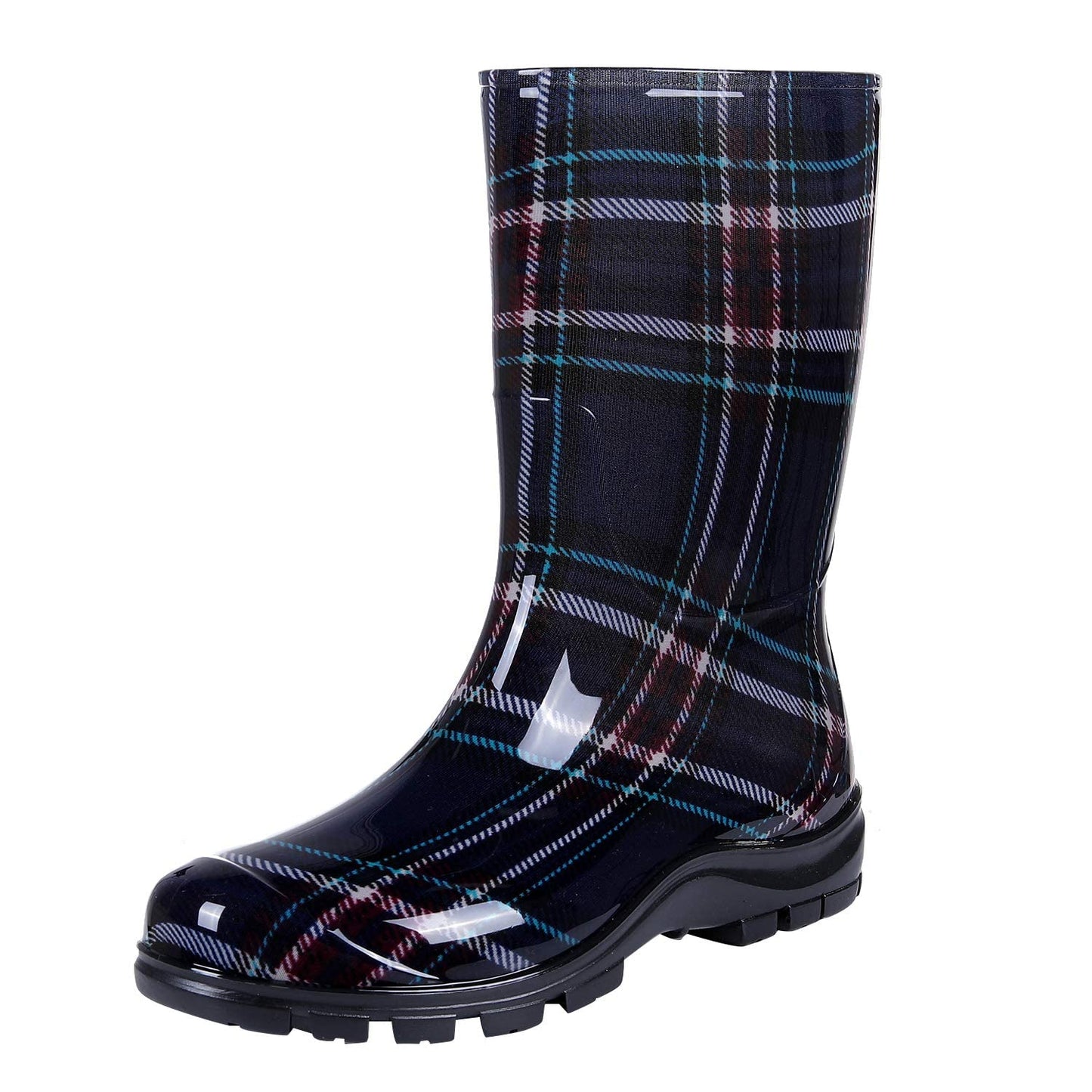 Asgard Women's Mid Calf Rain Boots Printed Waterproof Rubber Boots Short Garden Shoes
