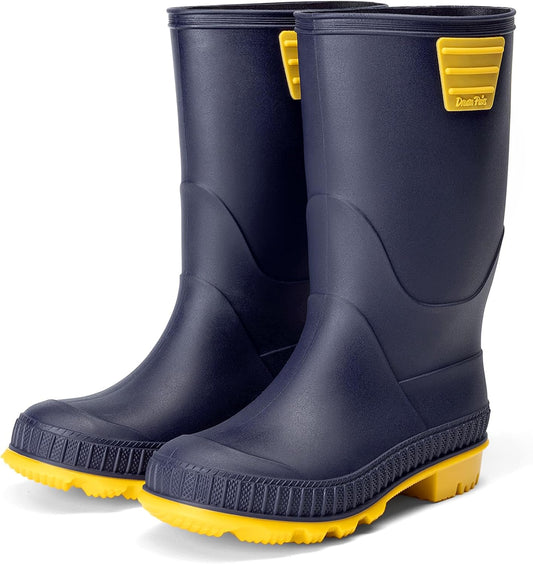 DREAM PAIRS Kids Waterproof Outdoor Rain Boots | Lightweight,Non-Slip Outsole,Easy-On,Unisex Boys Girls,Outdoor Puddle Rainy Day Play