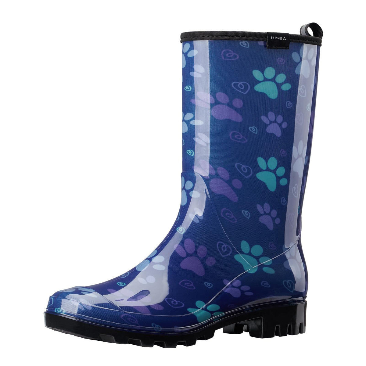 HISEA Women's Rain Boots Waterproof Mid Calf Garden Farm Rubber Boots | Wide Calf Slip-Resistant Rubber Ladies' Boots Lightweight for Garden, Farm, Outdoor Work & Rainy Days