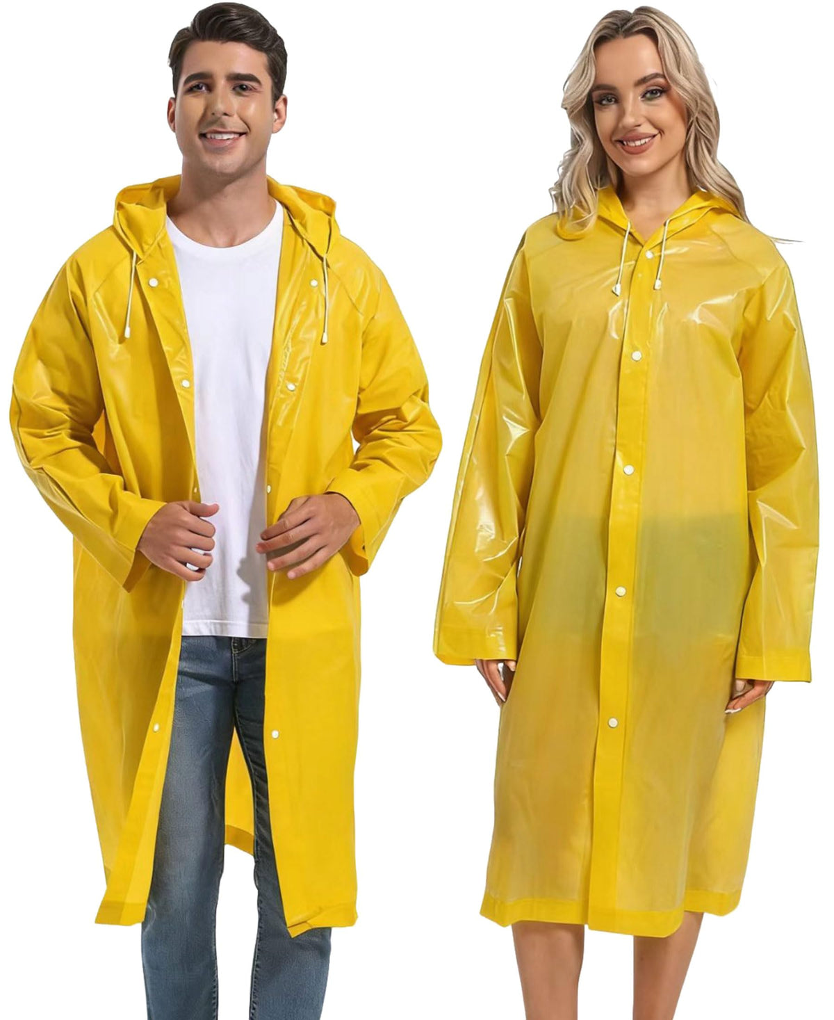 2PCS Rain Ponchos for Adults Reusable Rain Coats for Adults Rain Jackets Raincoats for Men Women