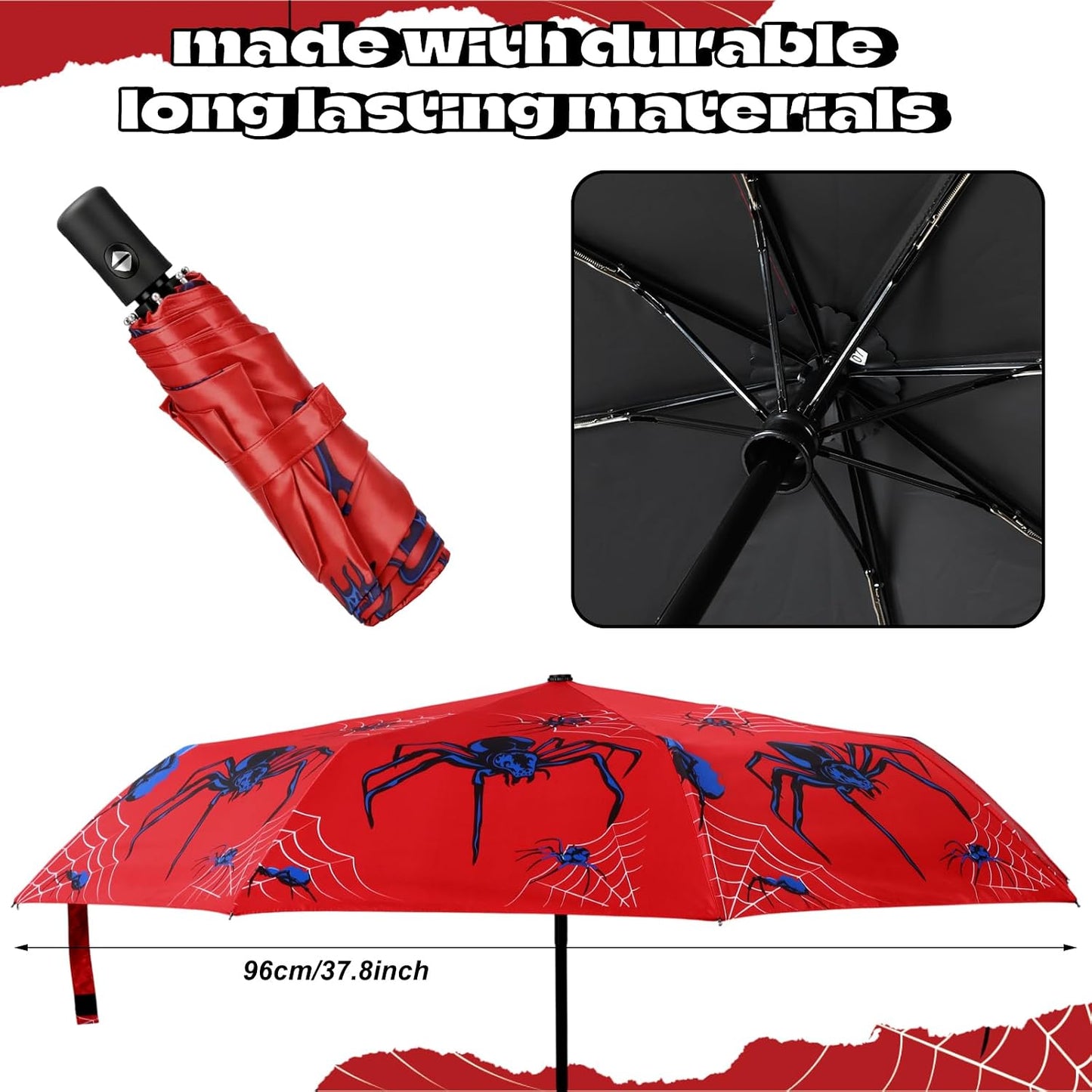 Aliceset 1 Pcs Automatic Folding Umbrella, Adults Folding Telescopic Travel Umbrella for Rain Protection Windproof