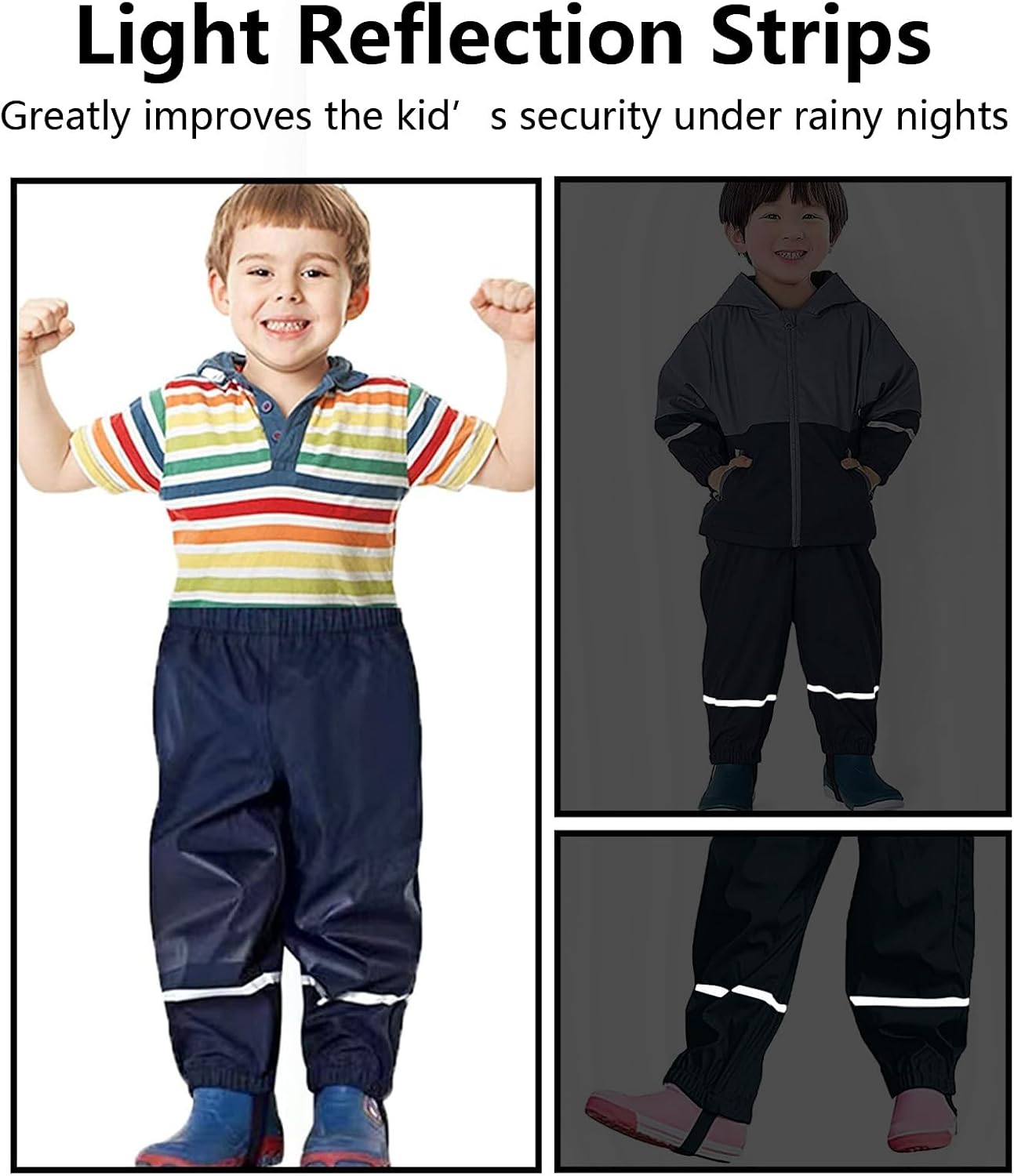 Unisex Kids Rain Pants,Toddler Waterproof and Windproof Rain Trousers Over Pants,Mud Dirty Proof for Girls Boys 98-134